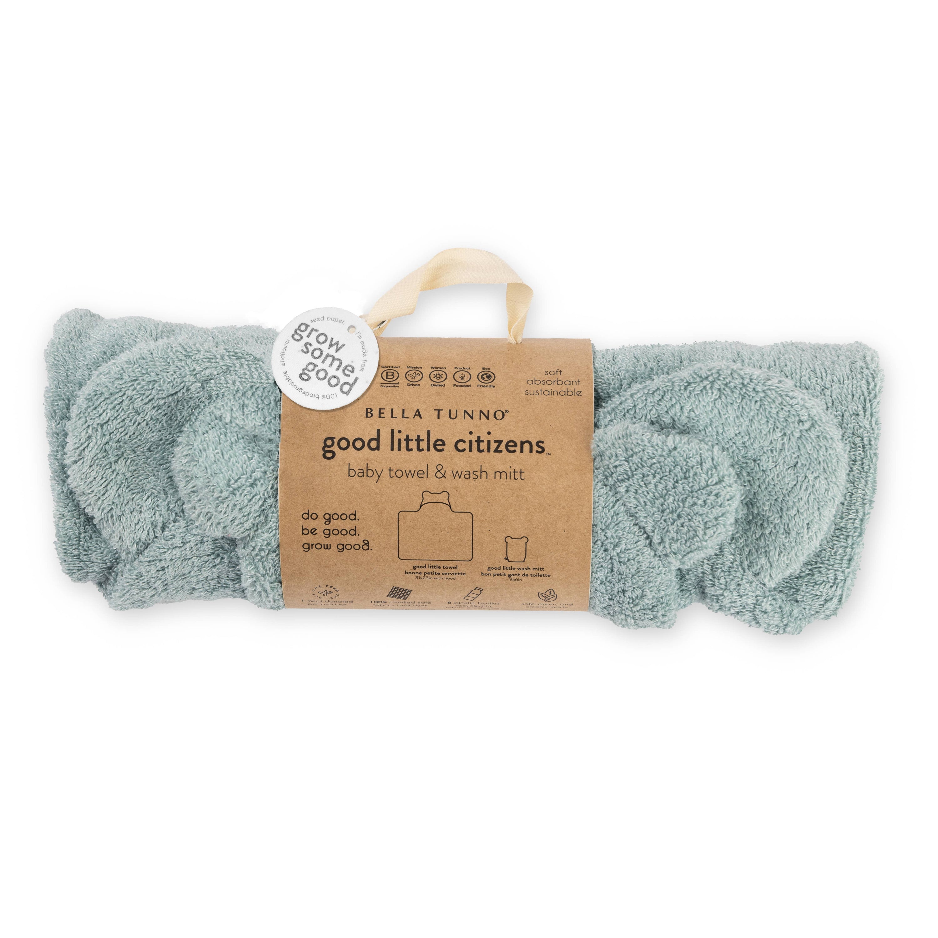 Hooded Towel + Wash Mitt Set Sunshine - Yellow
