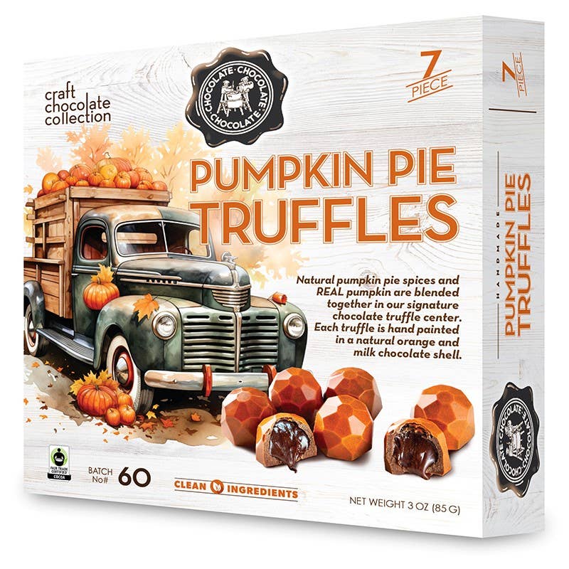 7 PC Milk Chocolate Pumpkin Pie Truffles-(3.5 OZ) CASE/12