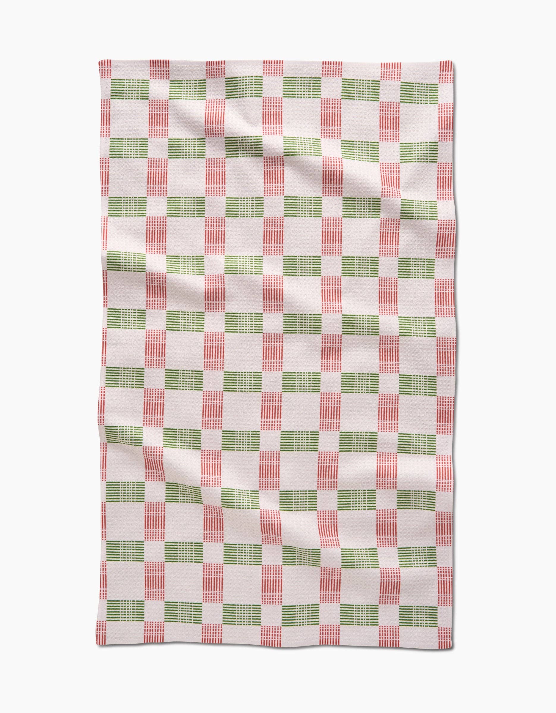 Geometry Be Merry Plaid Tea Towel