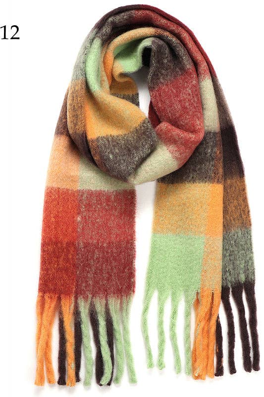 Dark Plaid Blanket Scarf