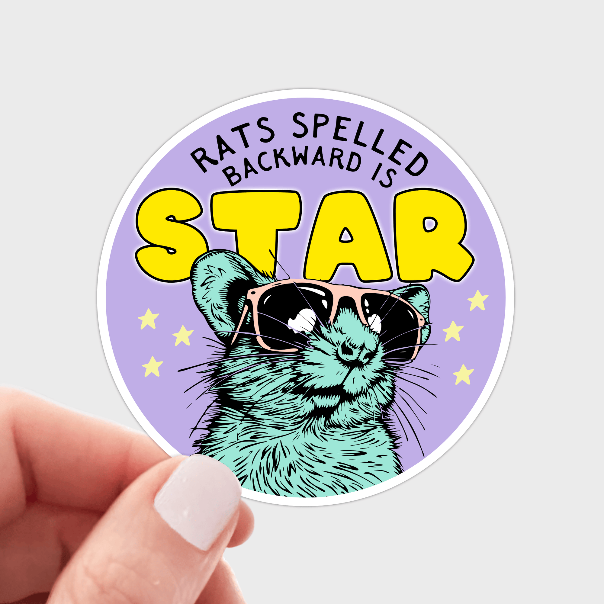 RATS Spelled Backward is STAR Sticker - mouse, pet shop