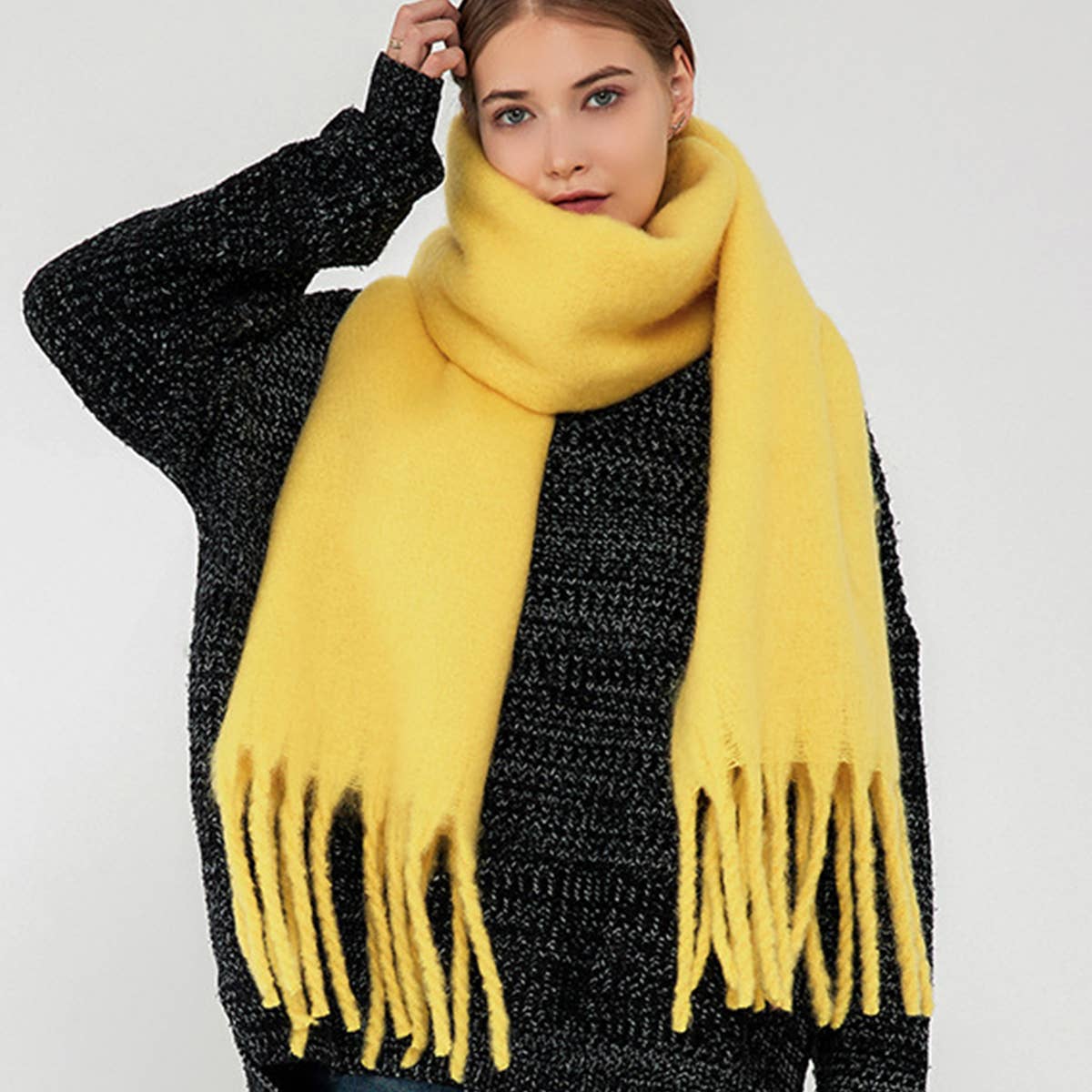 Rust Soft Mohair Feel Scarf
