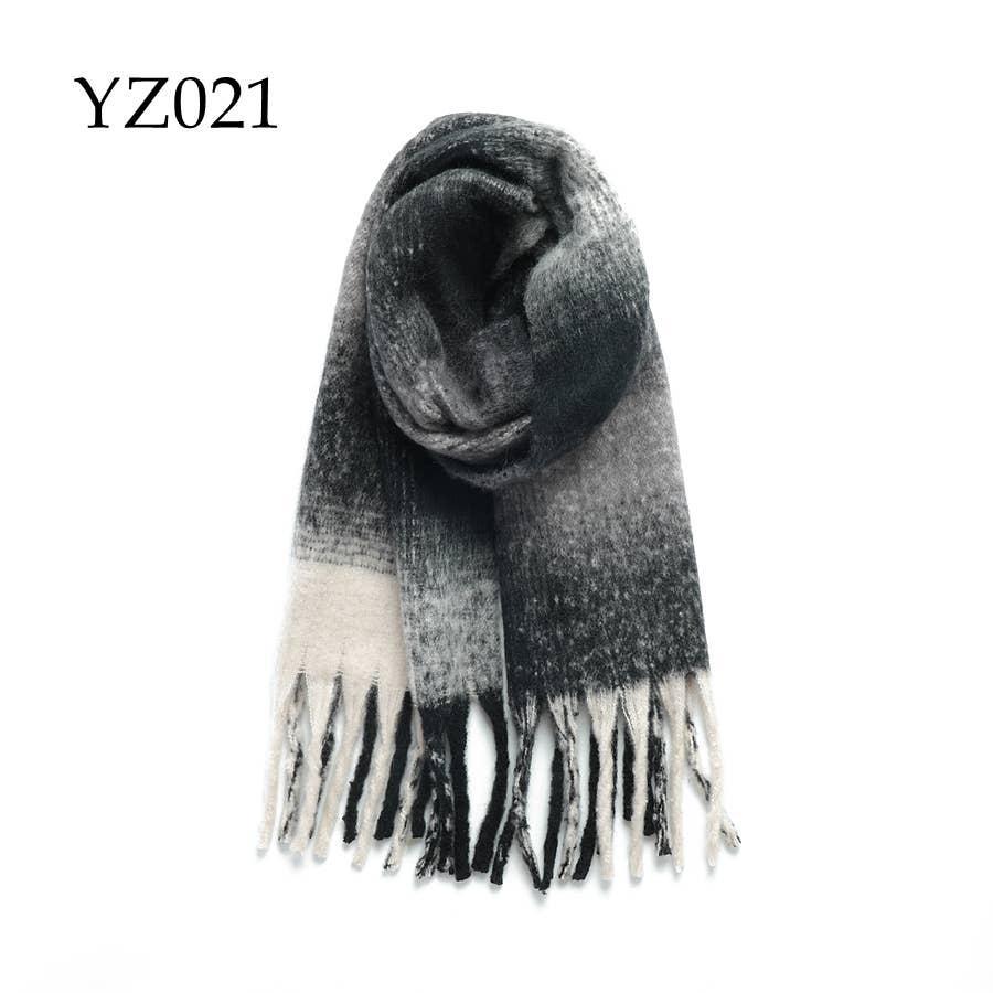 Navy Plaid Blanket Scarf