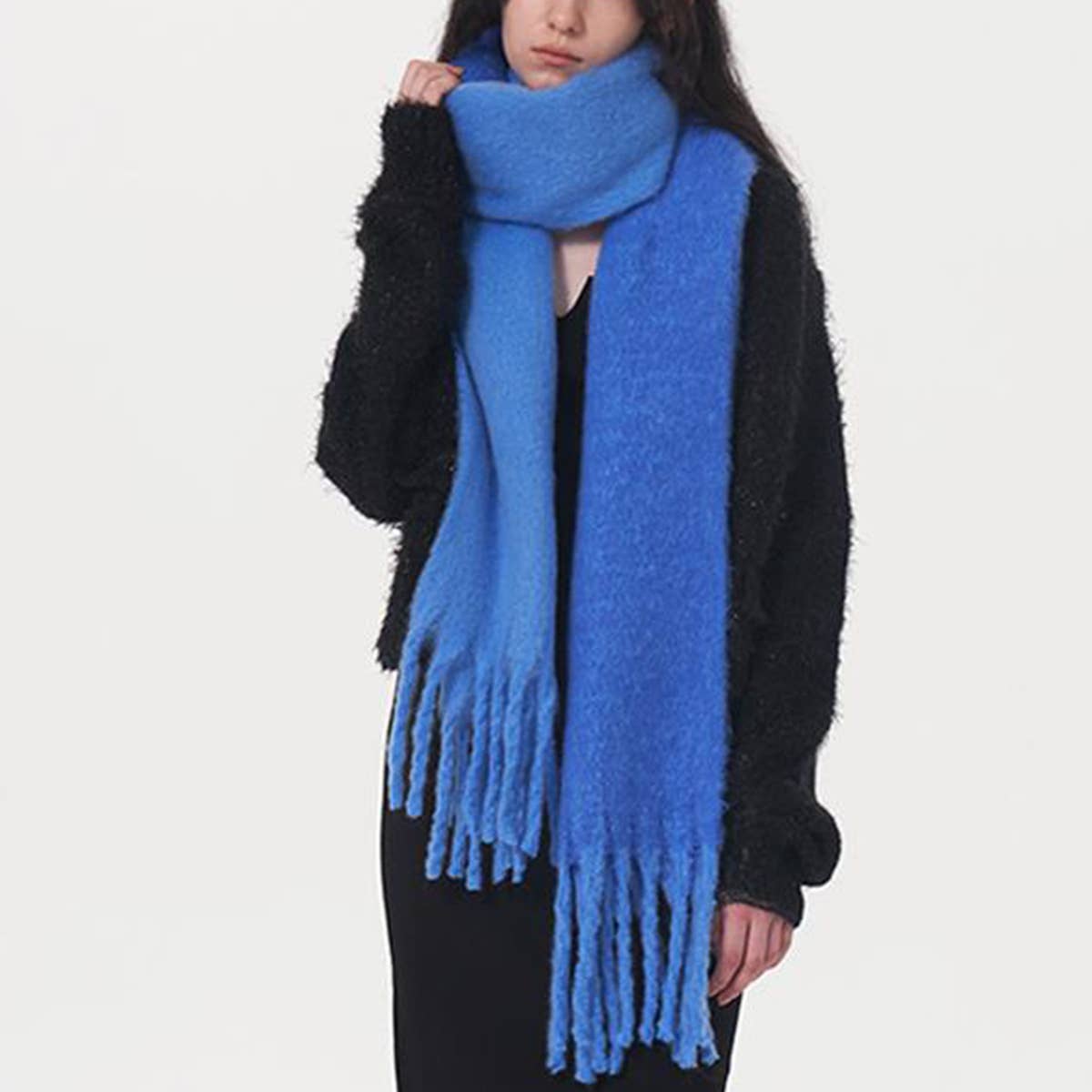 Yellow Double Color Faux Cashmere Scarf