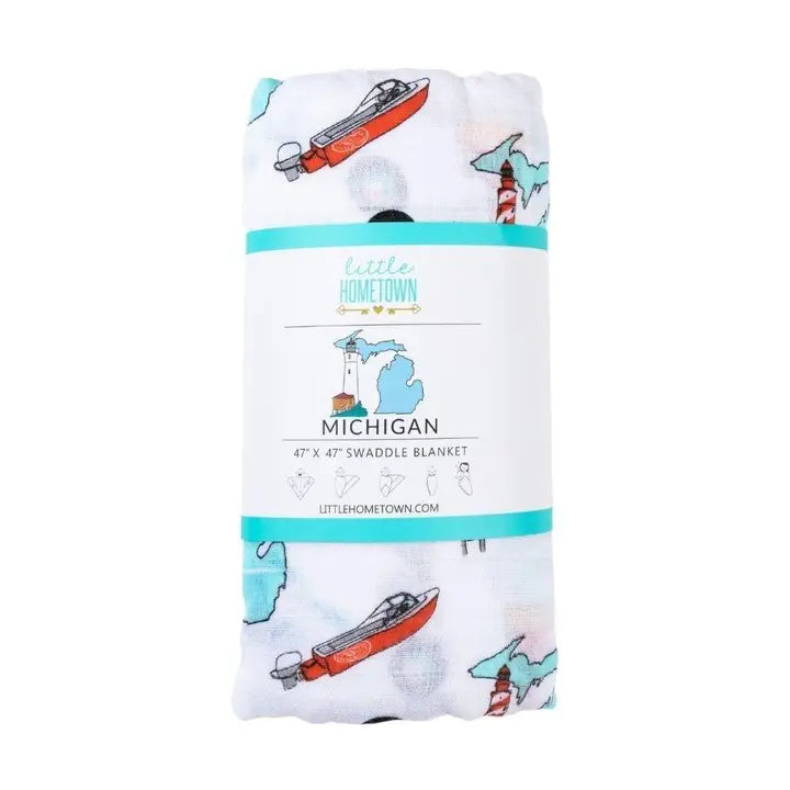 Michigan Baby Icons Swaddle Blanket