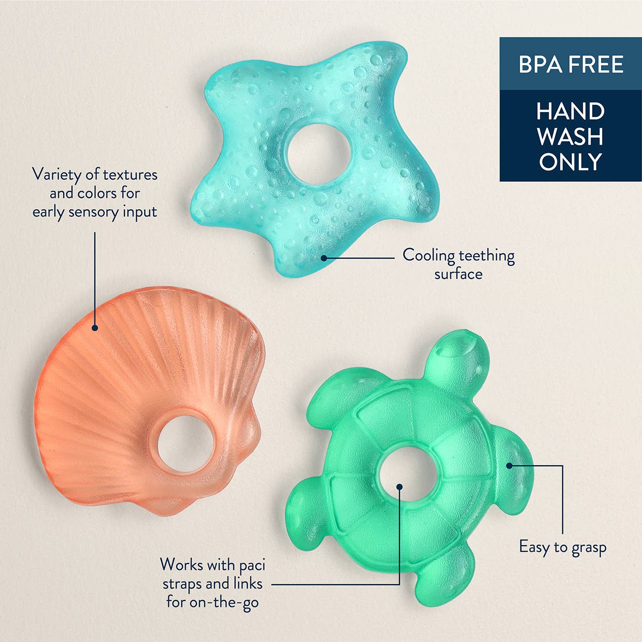 Cutie Coolers™ Water Filled Teethers (3-pack) - Silly Foods