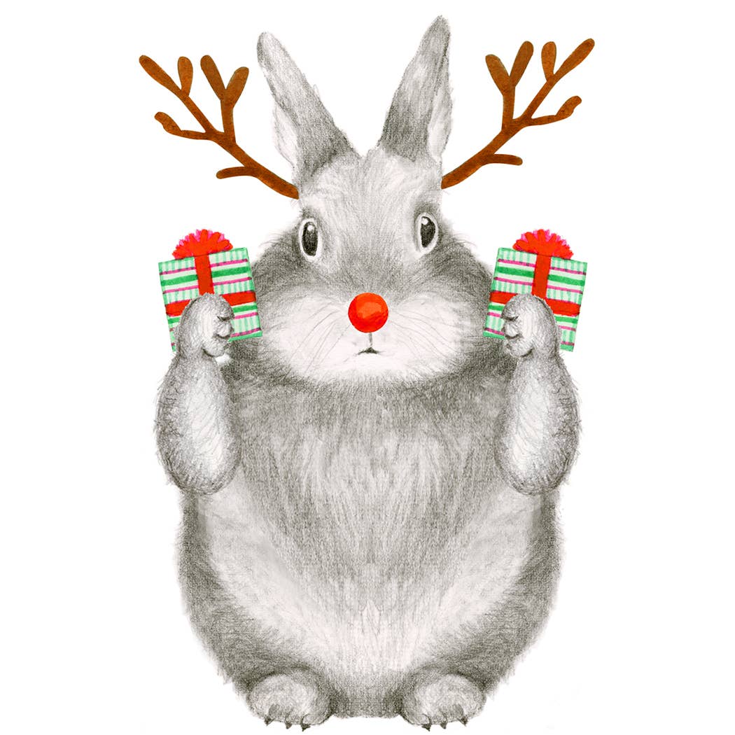 Reindeer Bunny Notecard Set of 6