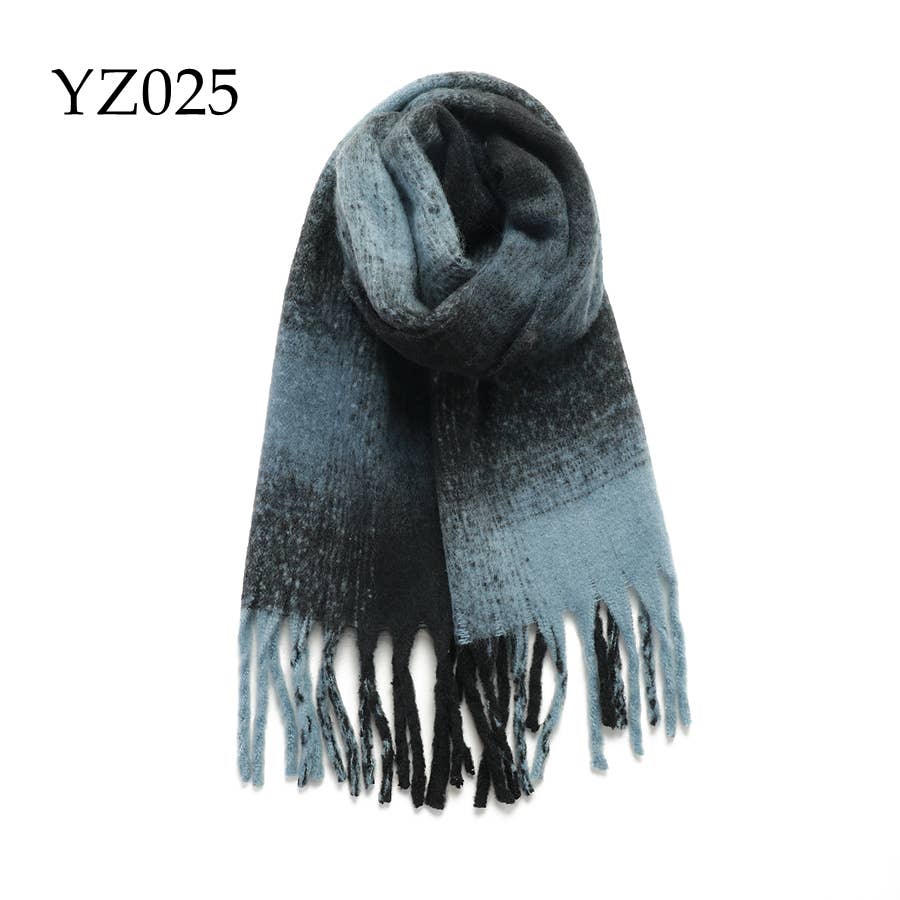 Navy Plaid Blanket Scarf