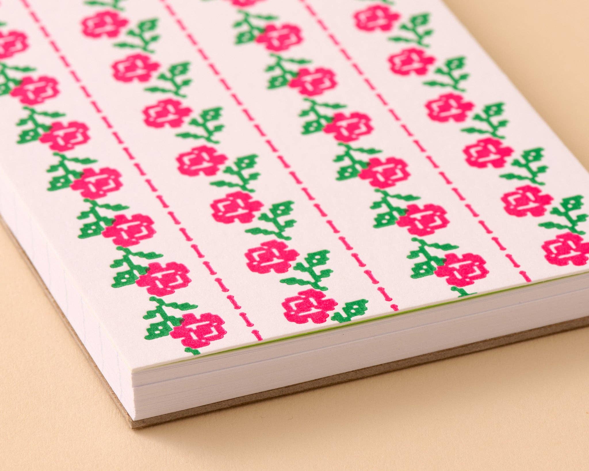 Cross-stitch Rose (Floral) Small Spiral Notebook