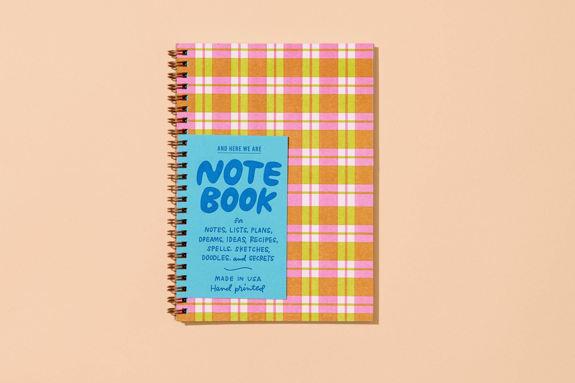 Gingham A5 Spiral Notebook