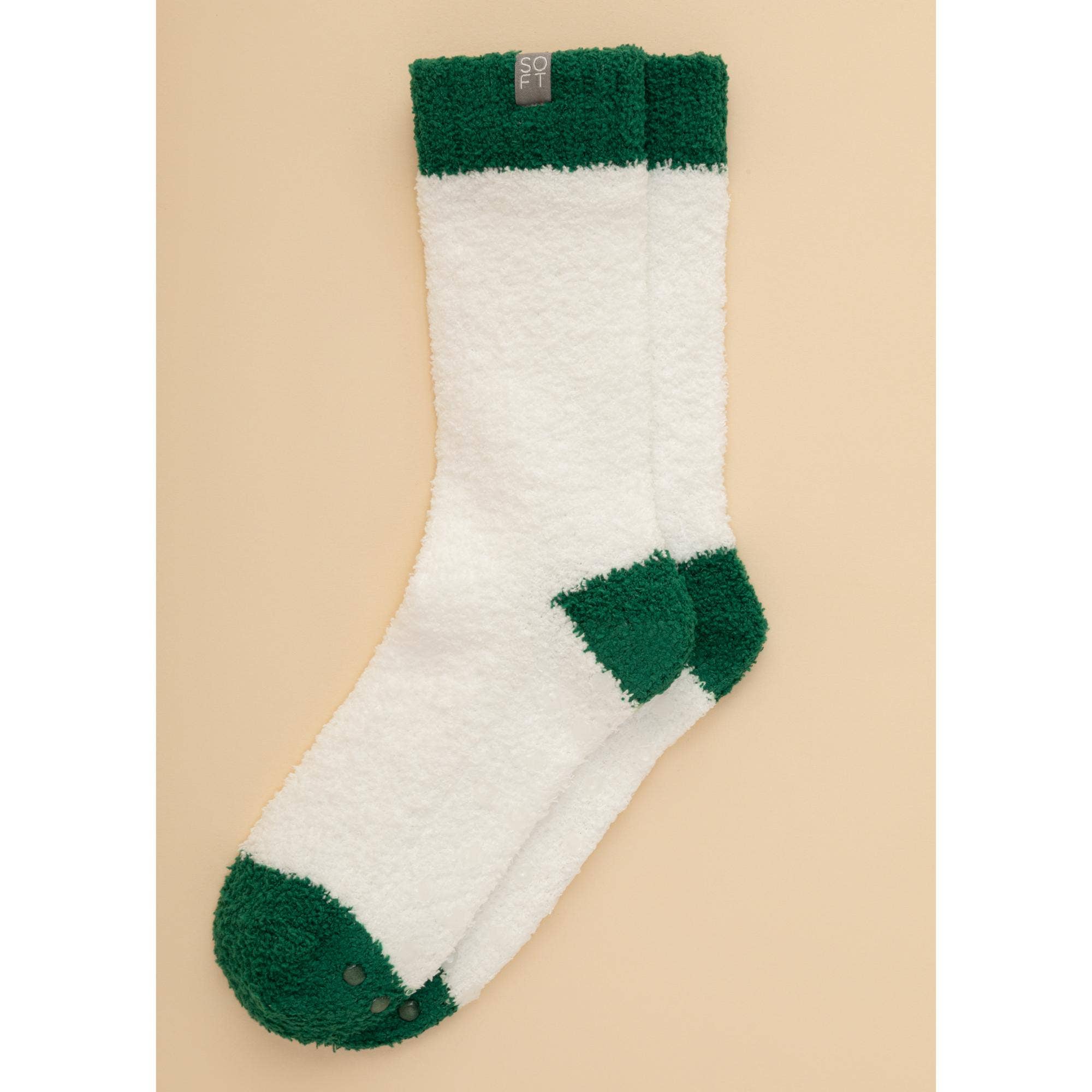 Cozy Marshmallow Crew Socks with Grippers for Women
