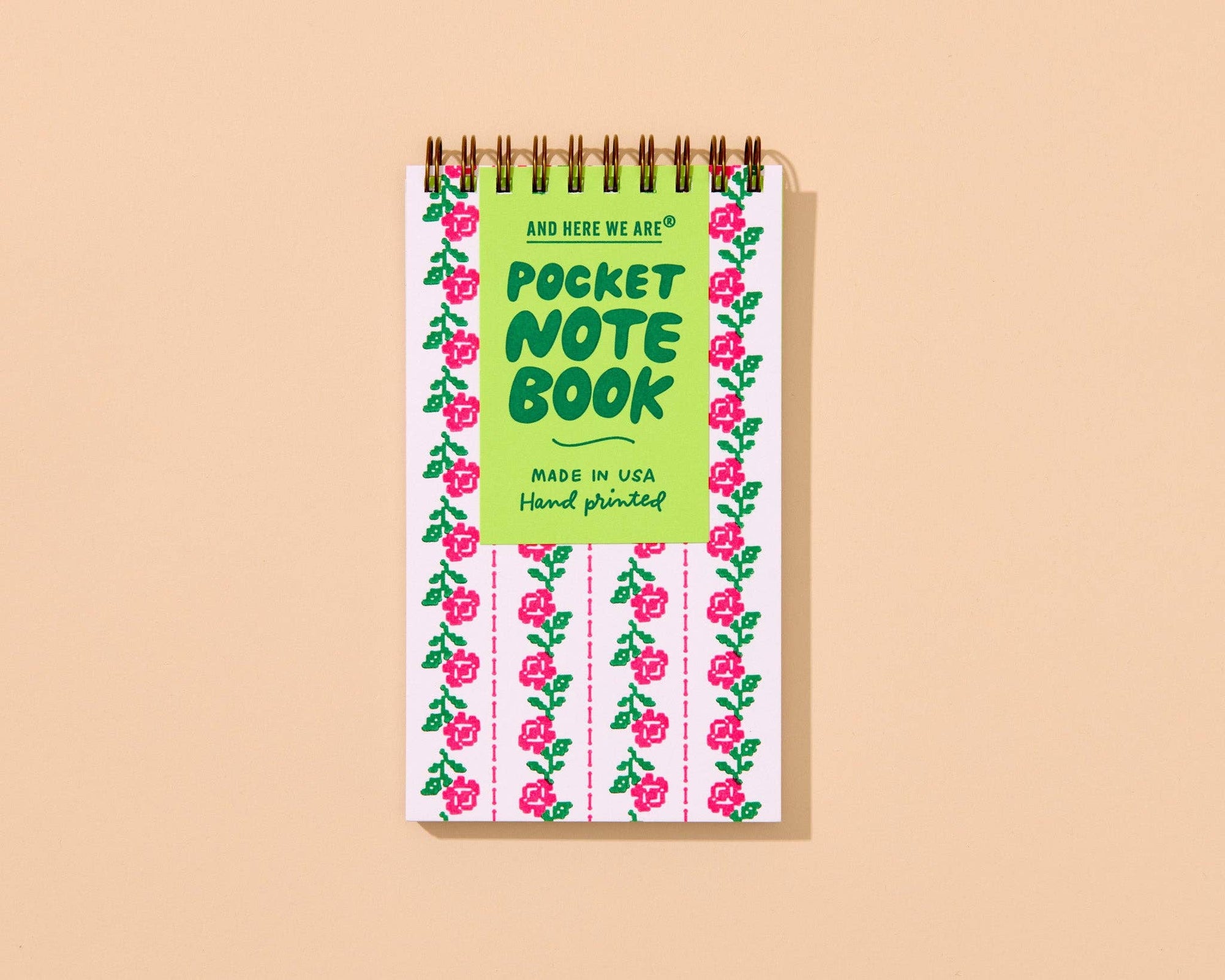 Cross-stitch Rose (Floral) Small Spiral Notebook