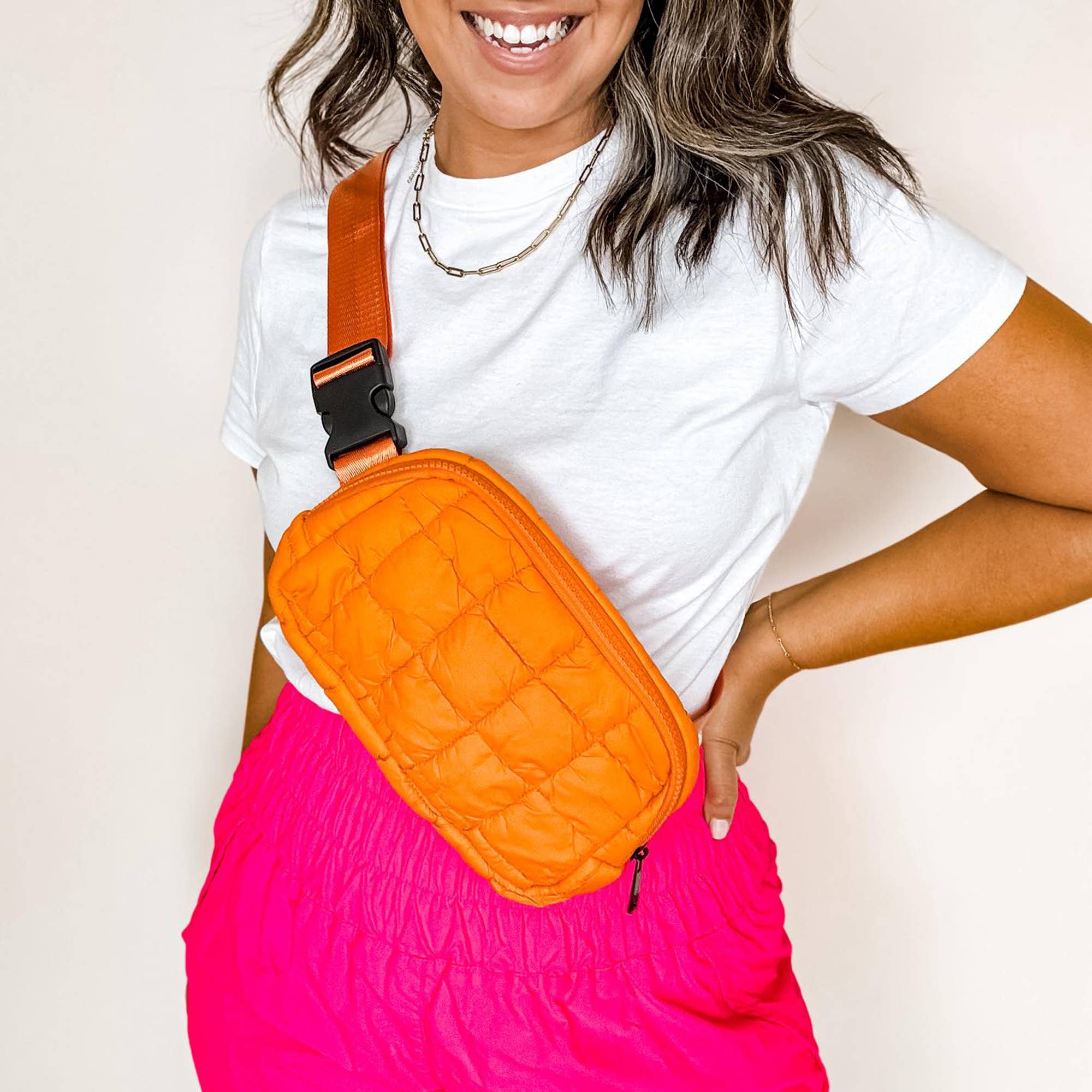 Puffy Neon Pink Belt Bag