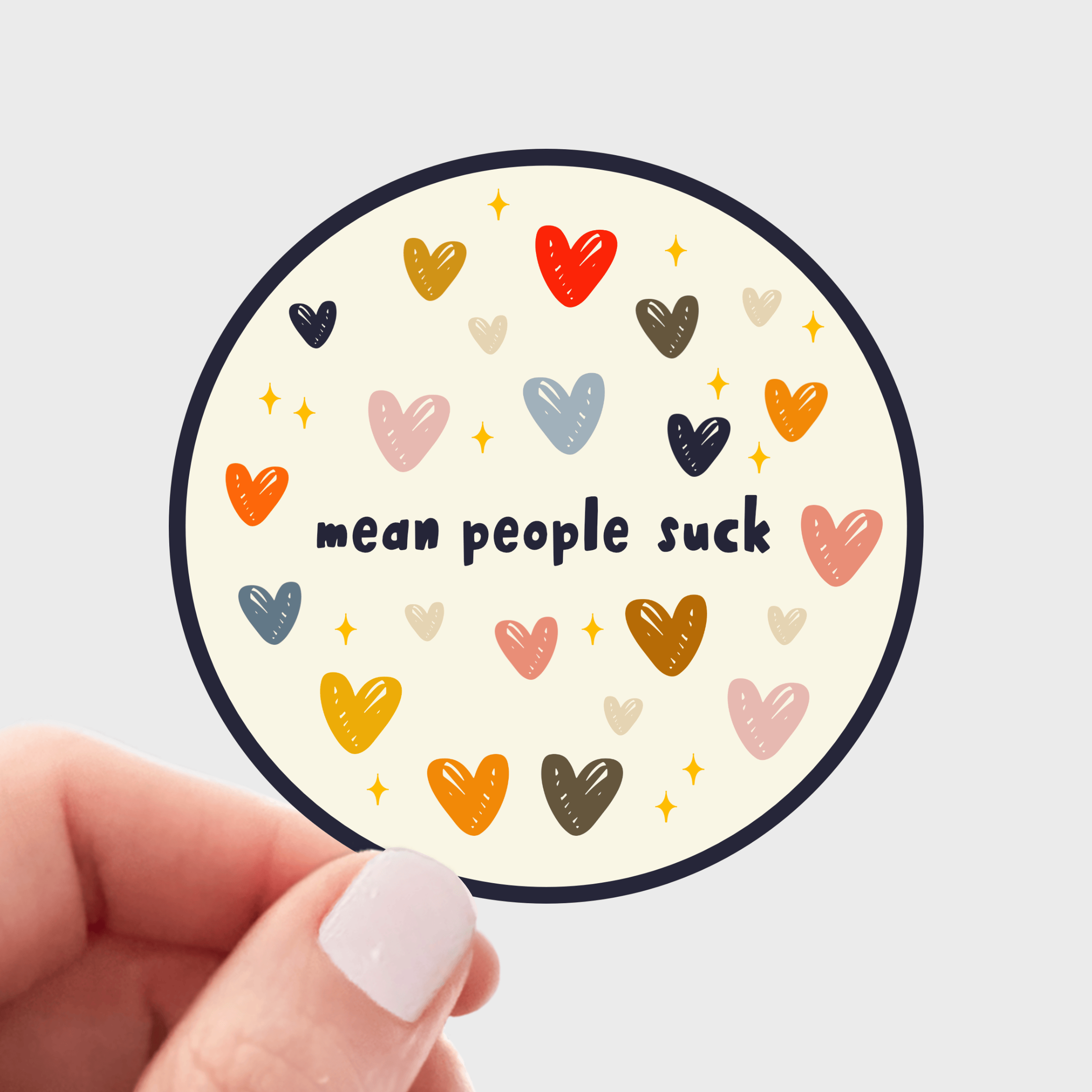 Mean People Suck Sticker - hearts, human rights, be kind