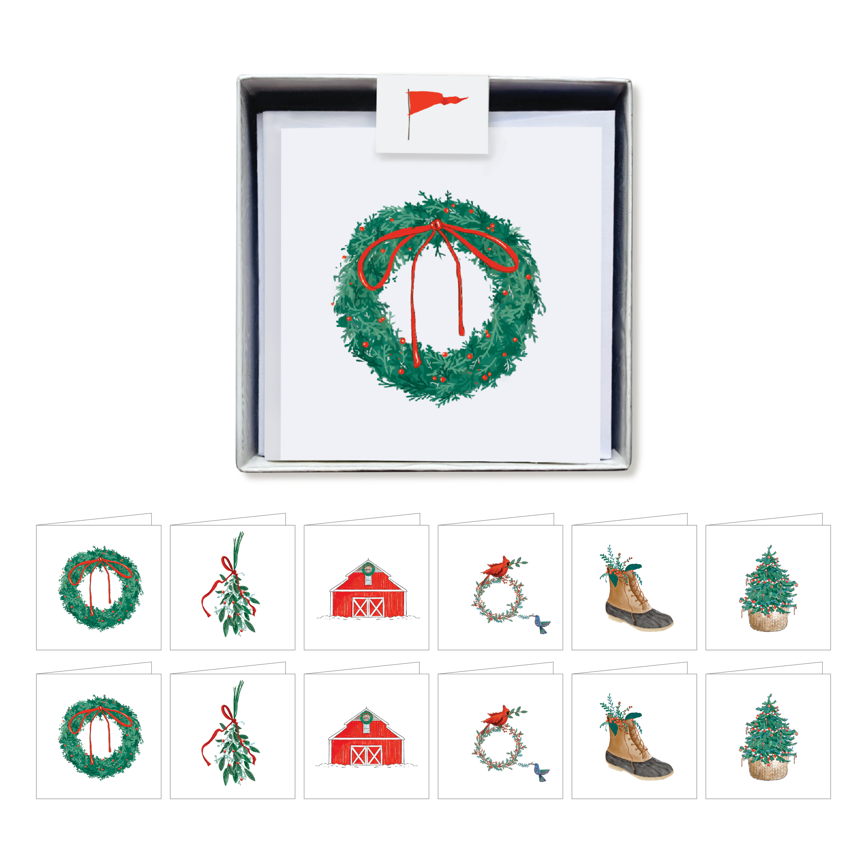 Evergreen Gift Enclosure Assorted Set of 12