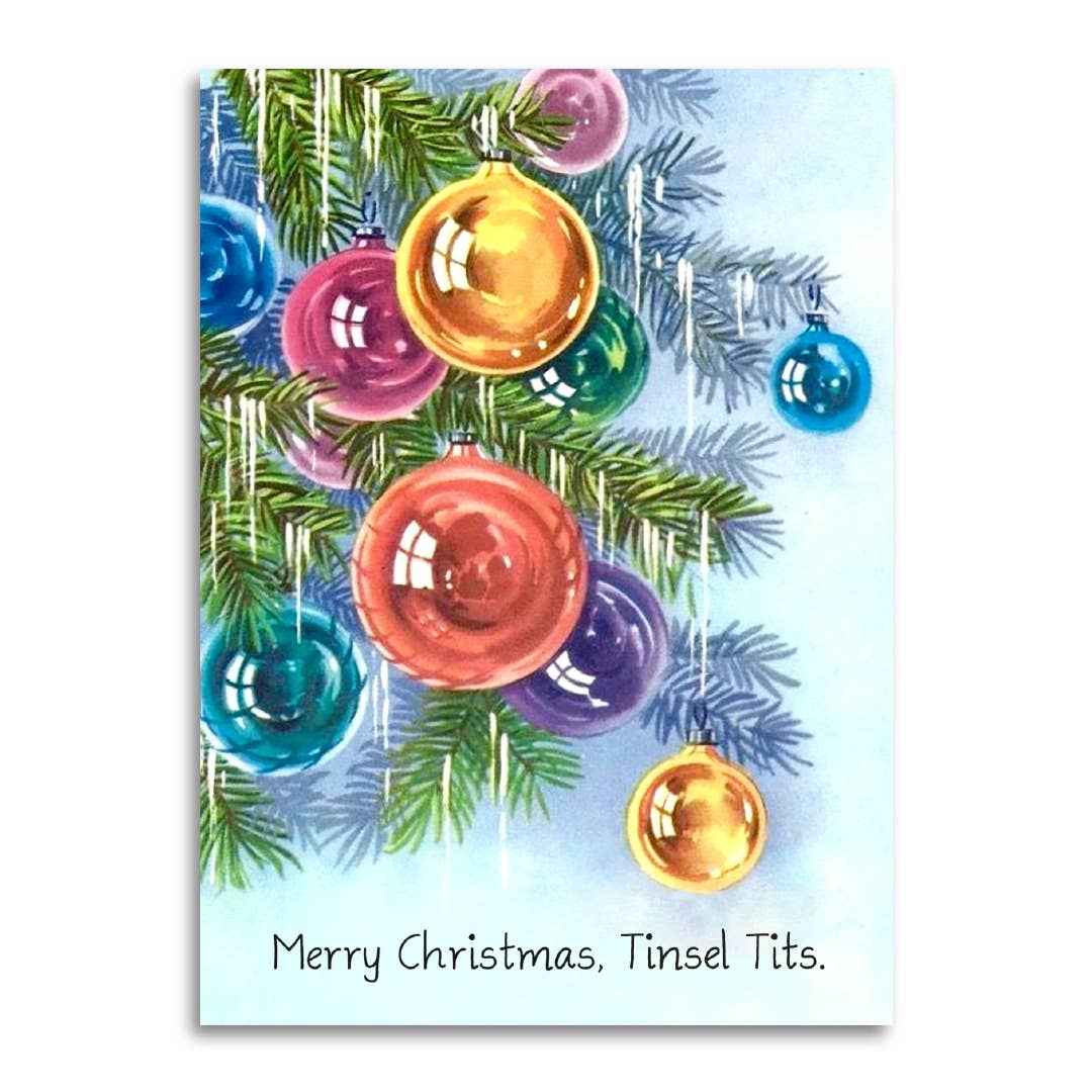 Merry Christmas, Tinsel Tits Holiday Card