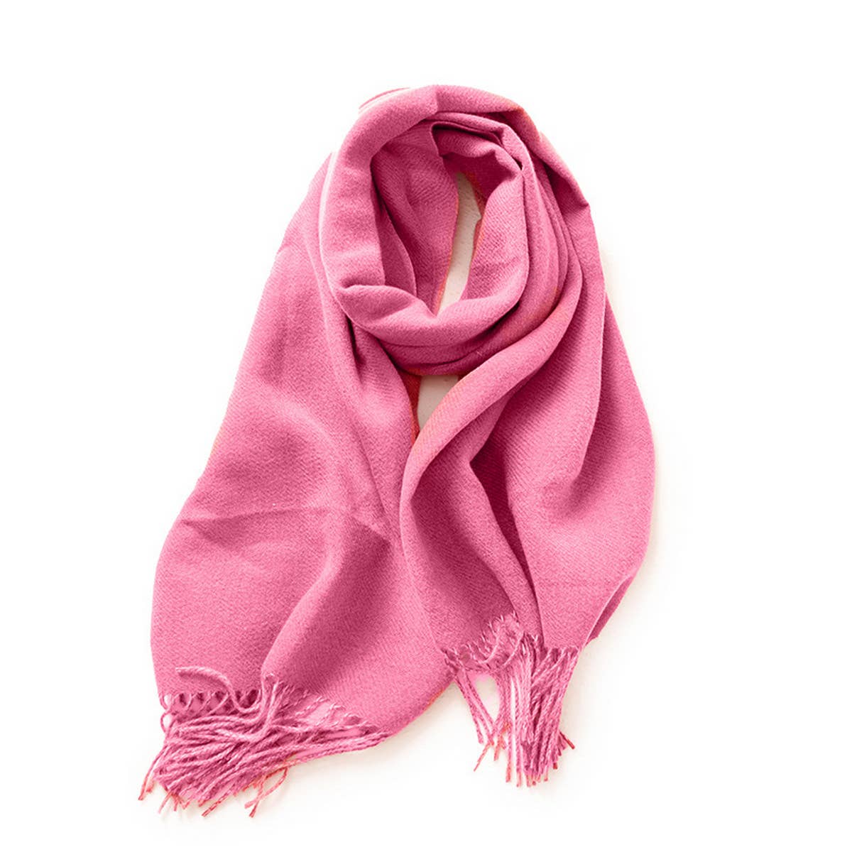 Wine Soft Faux Cashmere with Tassels