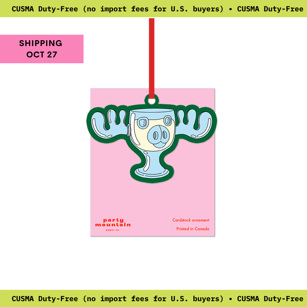 Moose Mug Cardstock Ornament