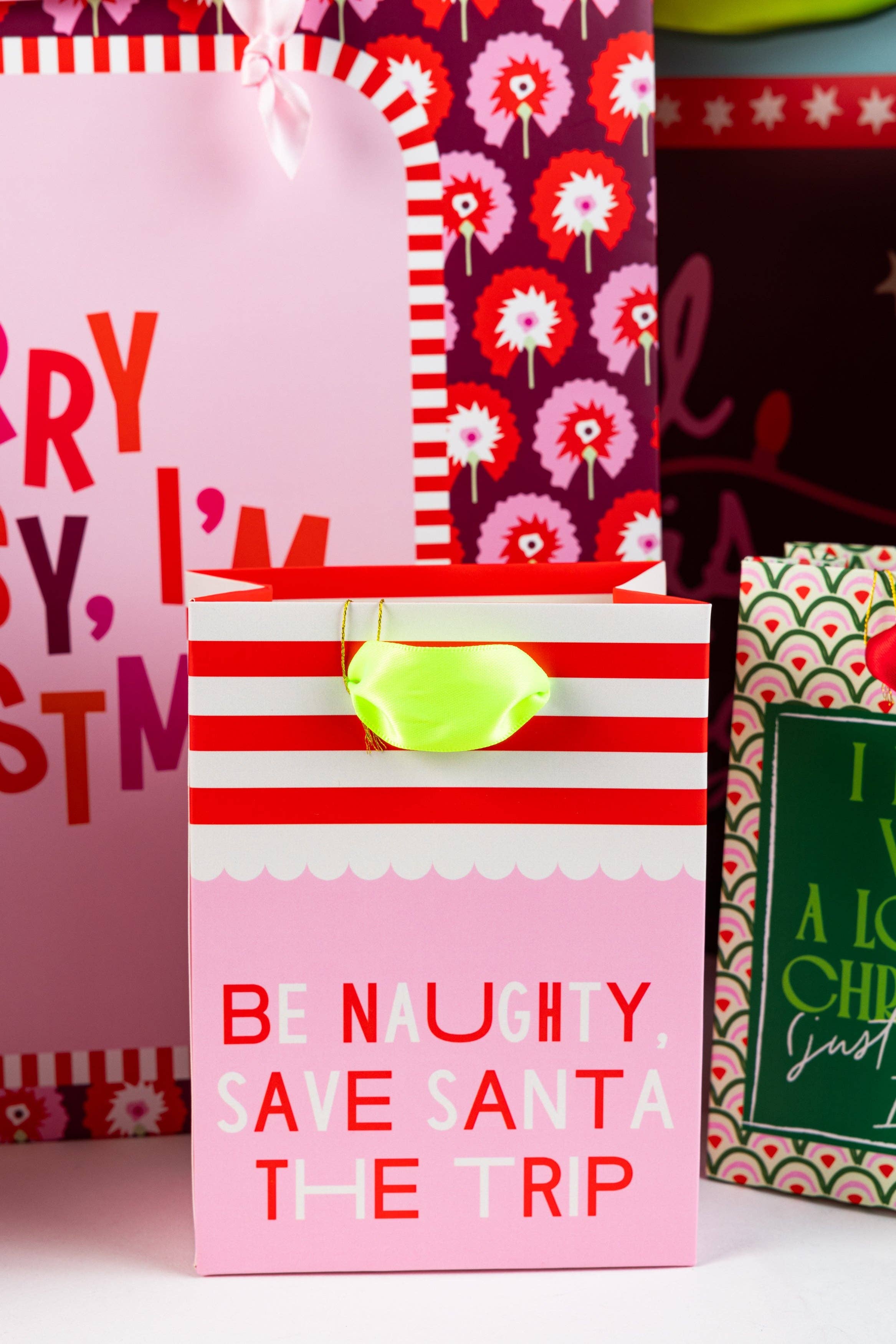 Large Be Naughty Holiday Gift Bag