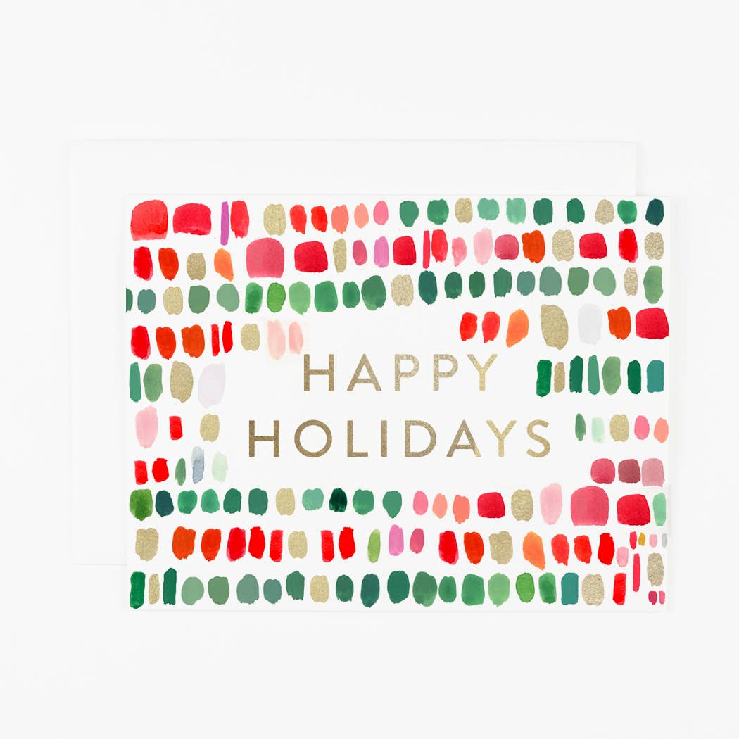 Happy Holidays Paint Strokes Notecard Set of 6