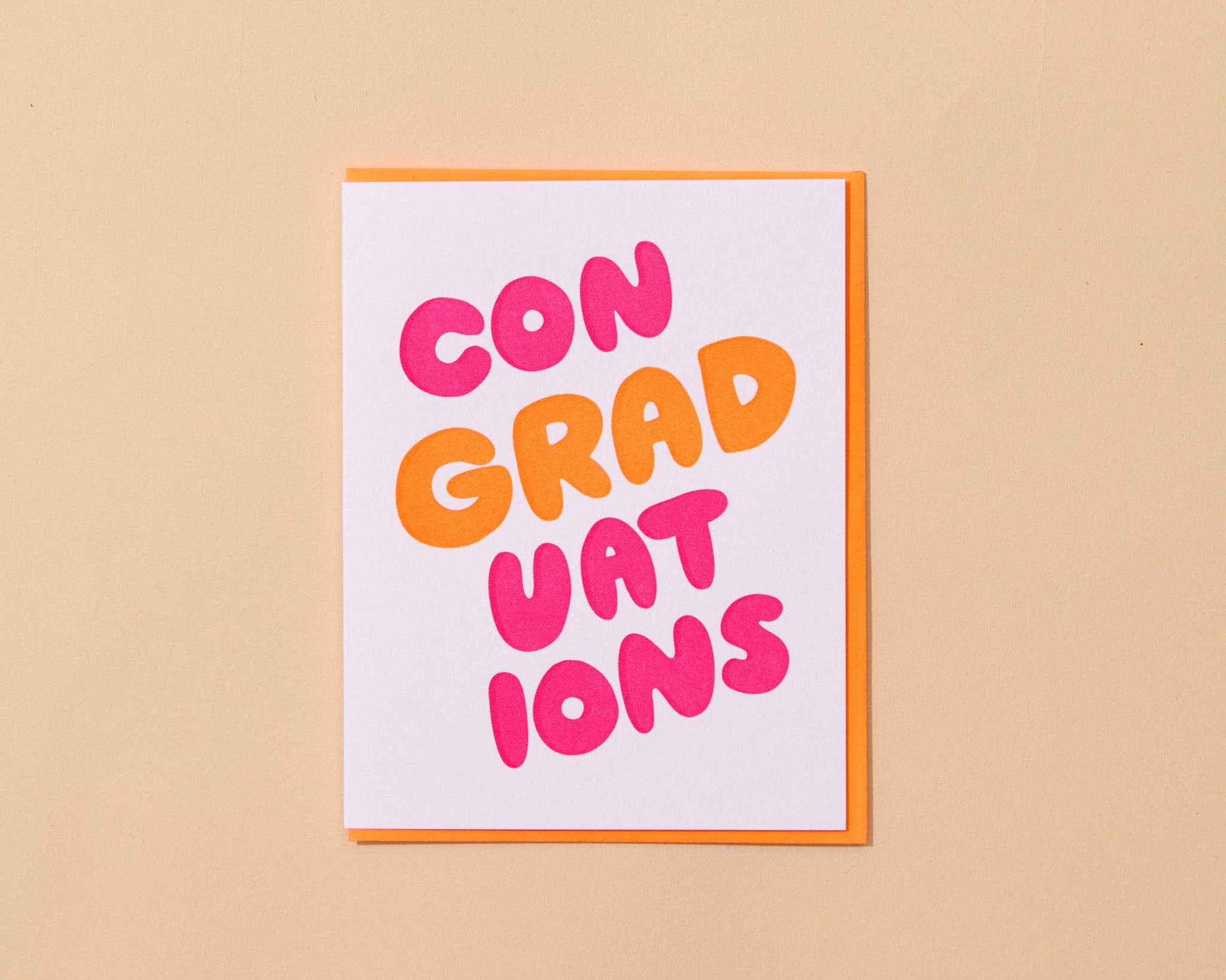 Letterpress Graduation Card—ConGRADuations (Congrats, Fun)