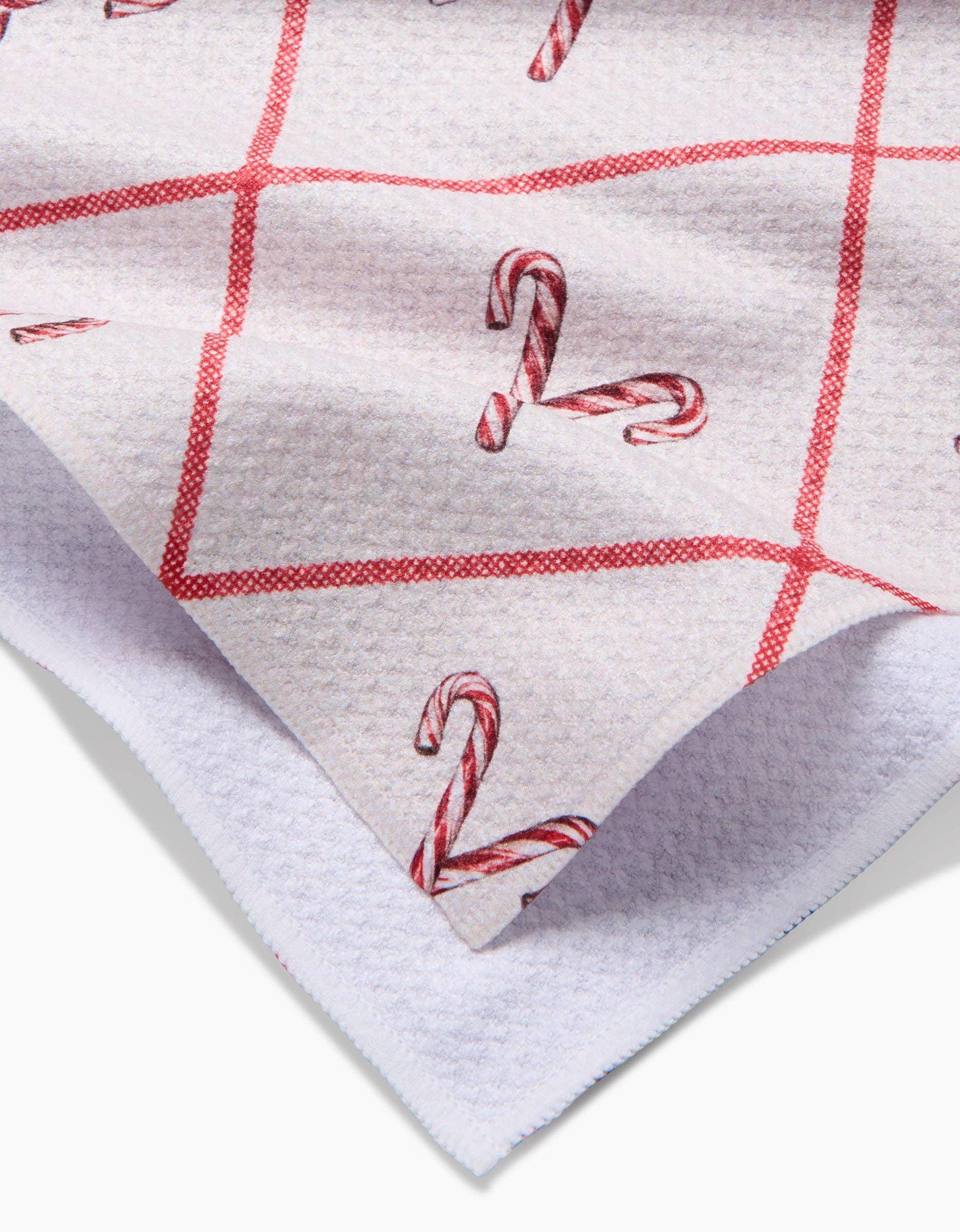 Geometry Festive Candy Canes Tea Towel