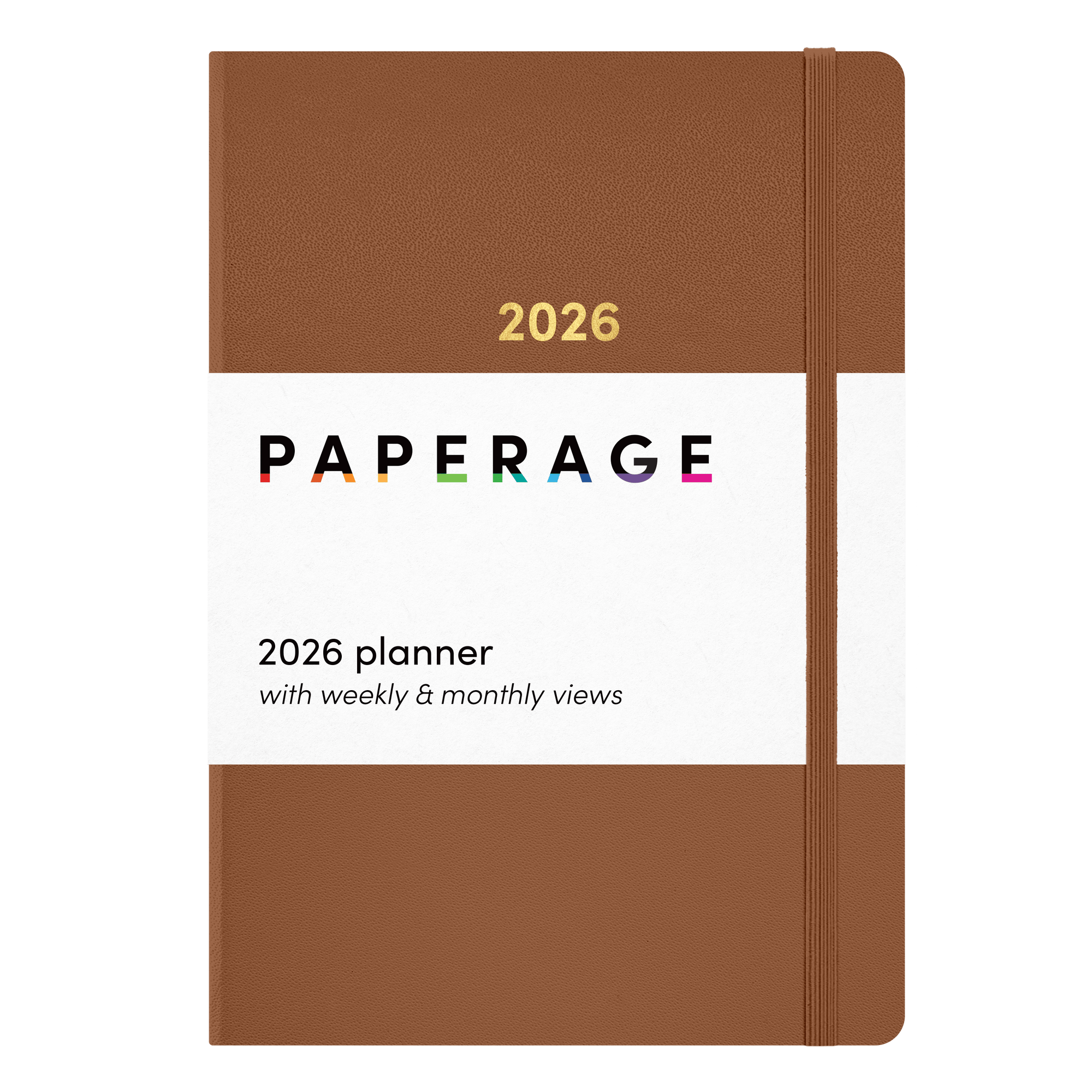 2026 Cognac Casebound Dated Planner - Weekly & Monthly Views