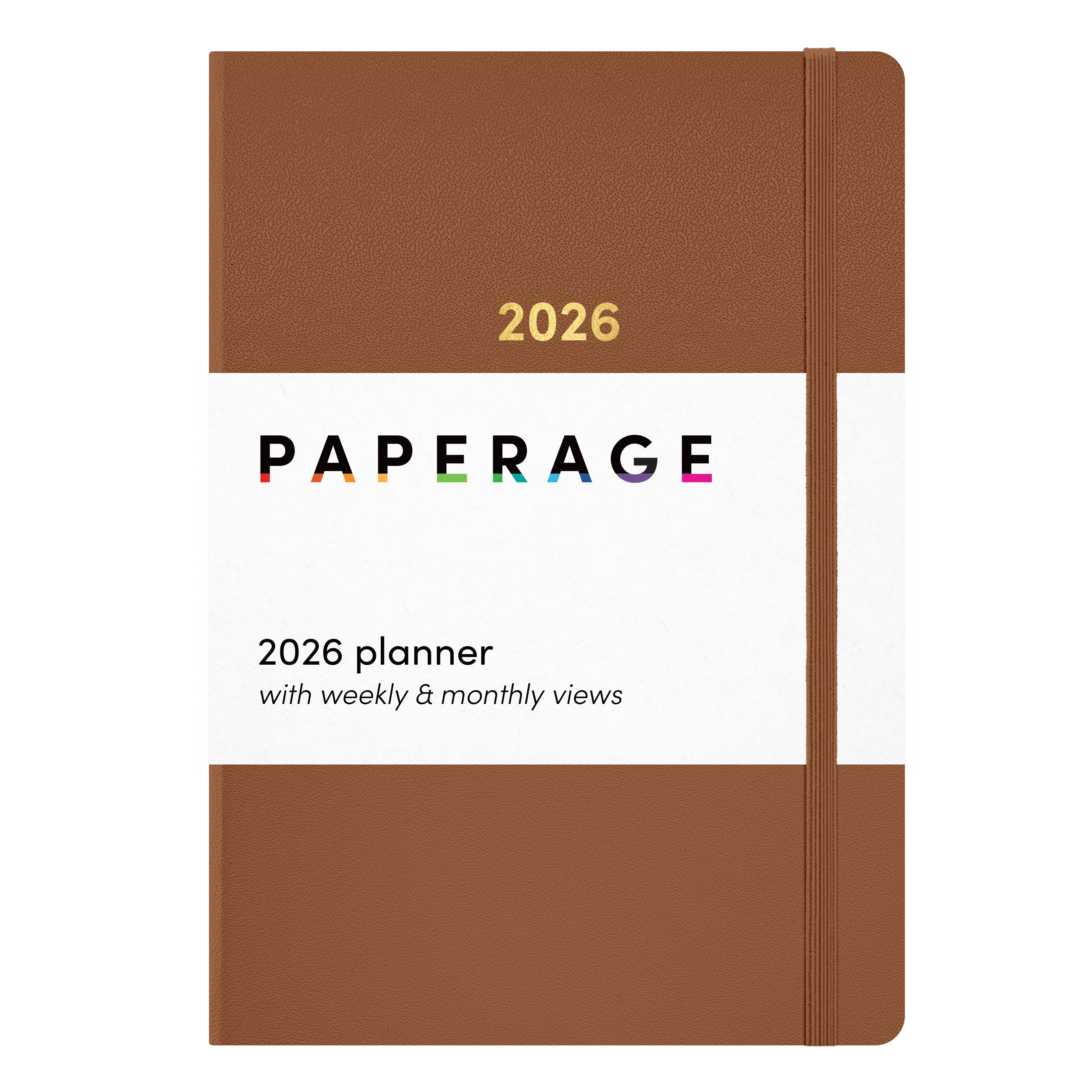2026 Cognac Casebound Dated Planner - Weekly & Monthly Views