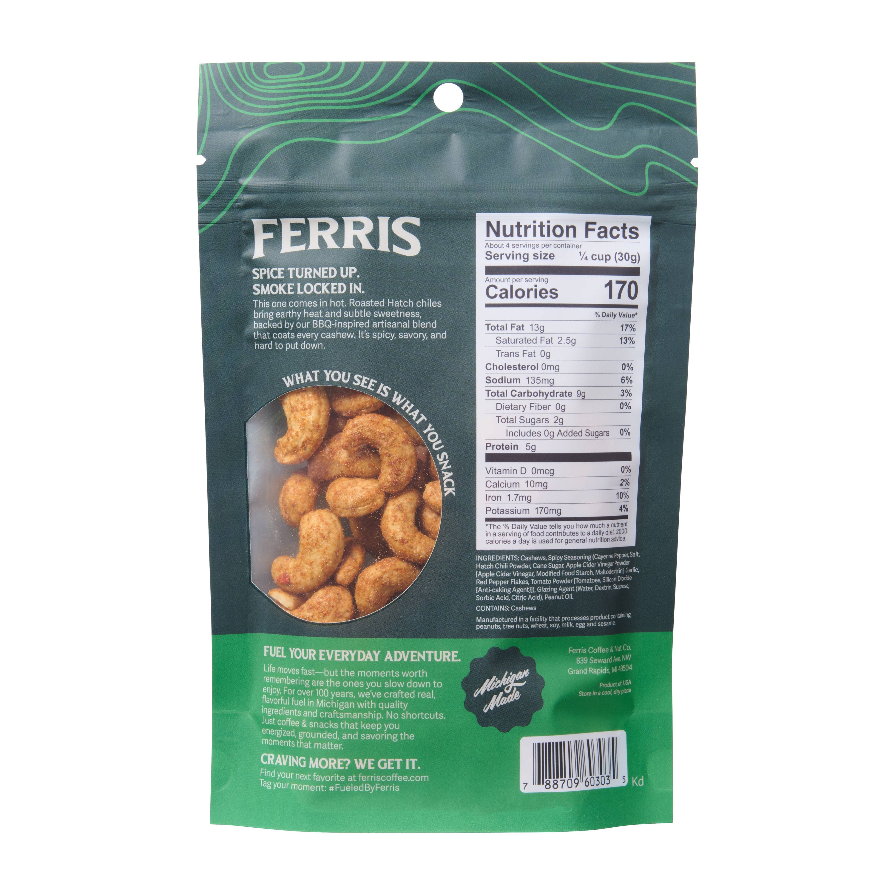 Hatch Chile Cashews 4.5 oz.