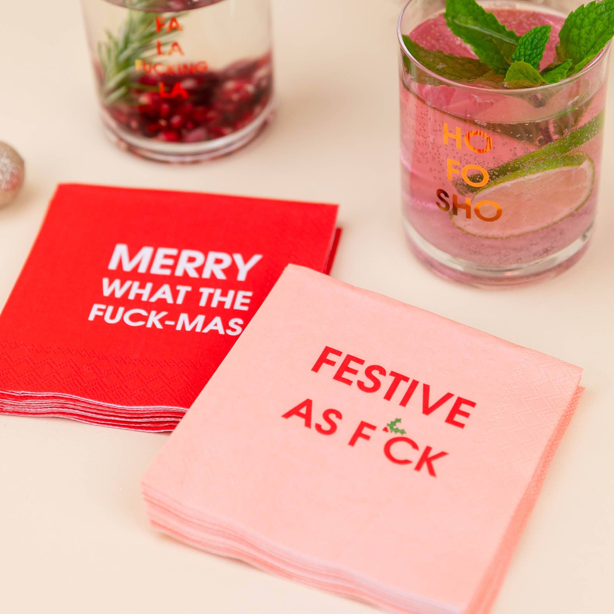 Festive As F*ck Holiday Cocktail Napkins