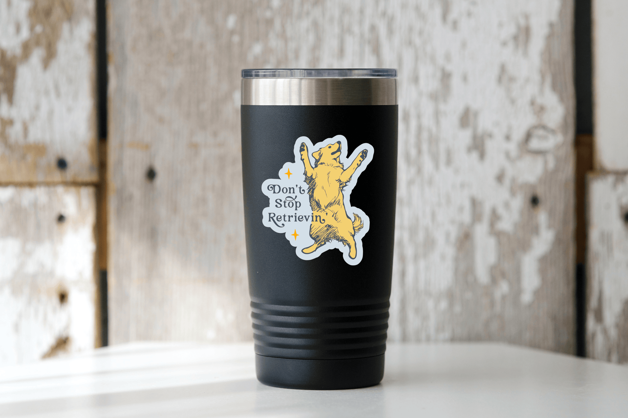 Don't Stop Retrievin'  Sticker - dog mom, retriever, pet
