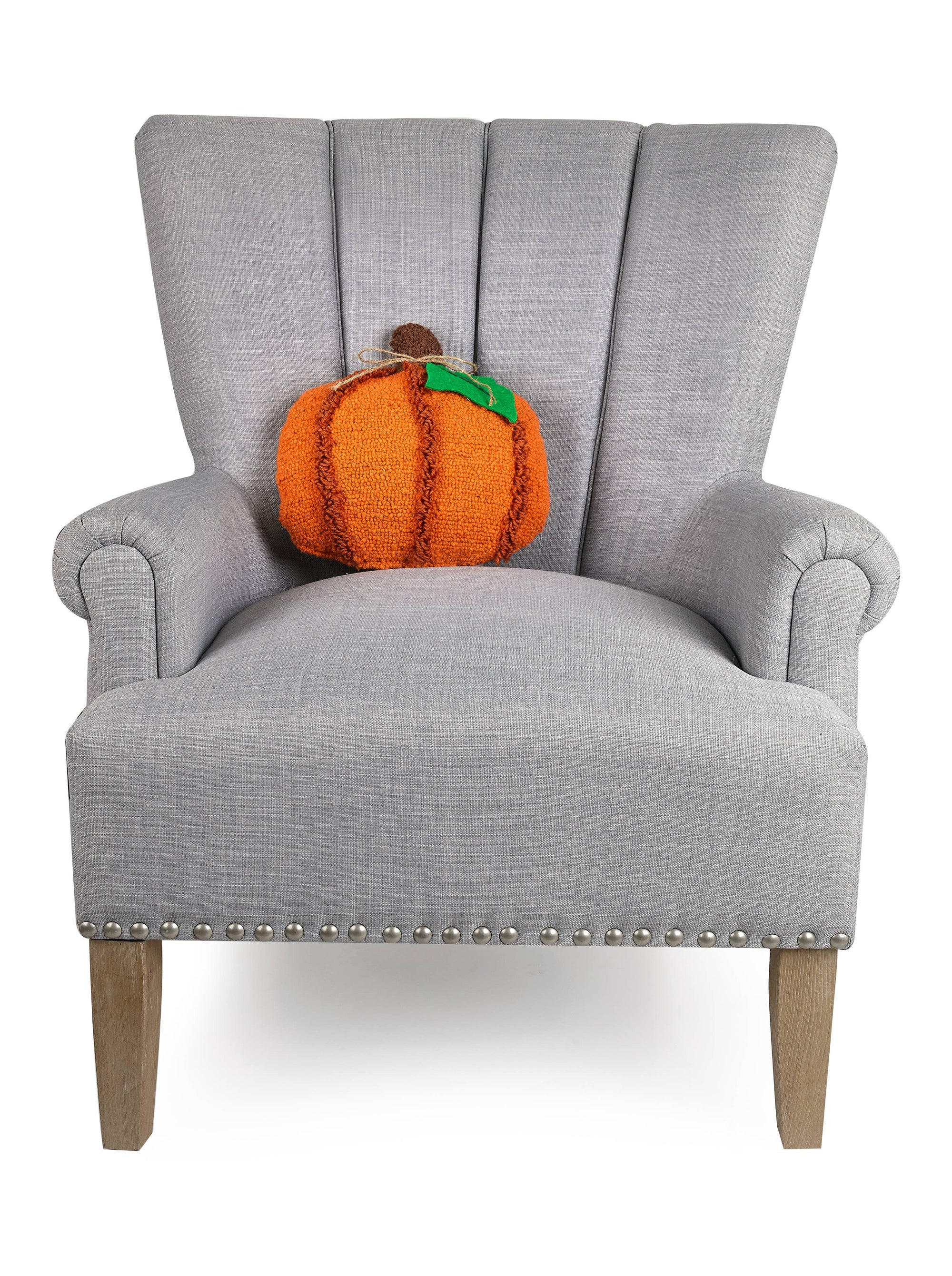 Shaped Pumpkin w/Leaf Hook Pillow