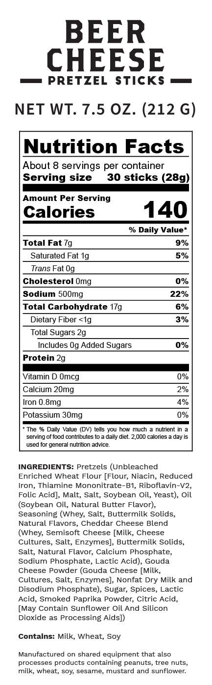 Pop Daddy Beer Cheese Seasoned Pretzels 7.5oz