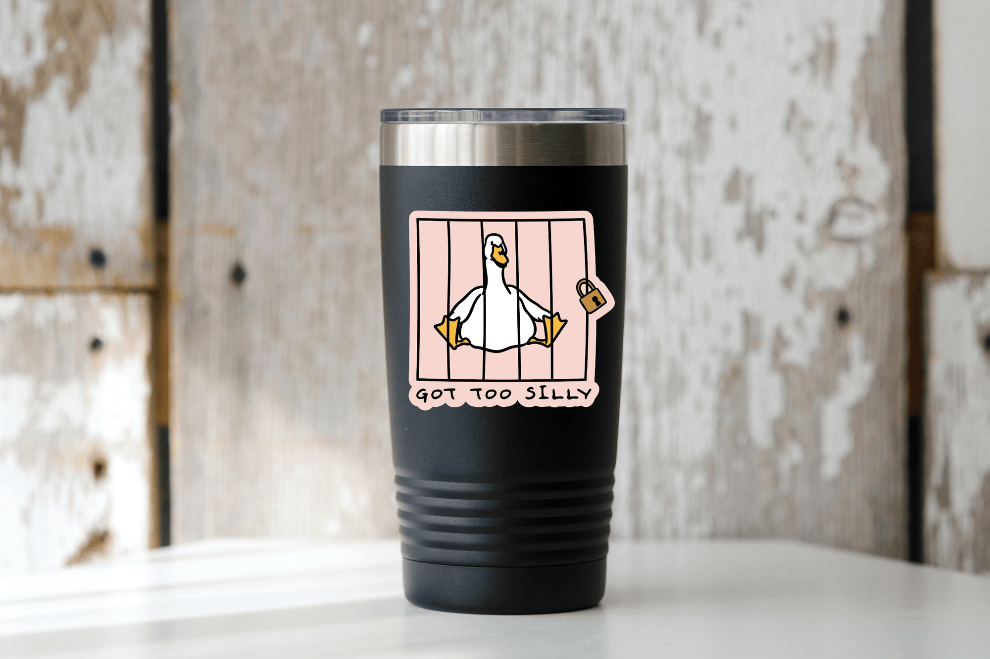 Got Too Silly Sticker - goose on the loose, funny, cute