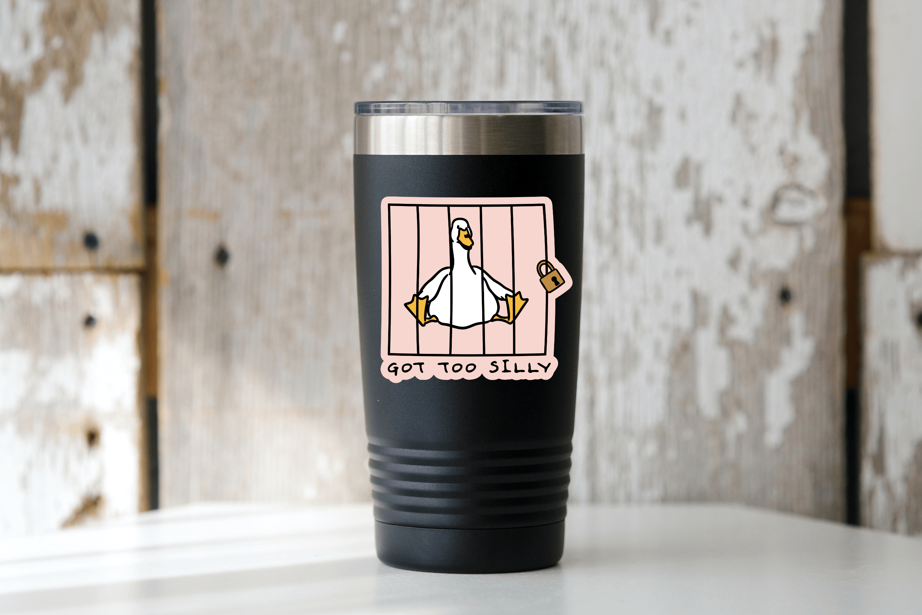 Got Too Silly Sticker - goose on the loose, funny, cute
