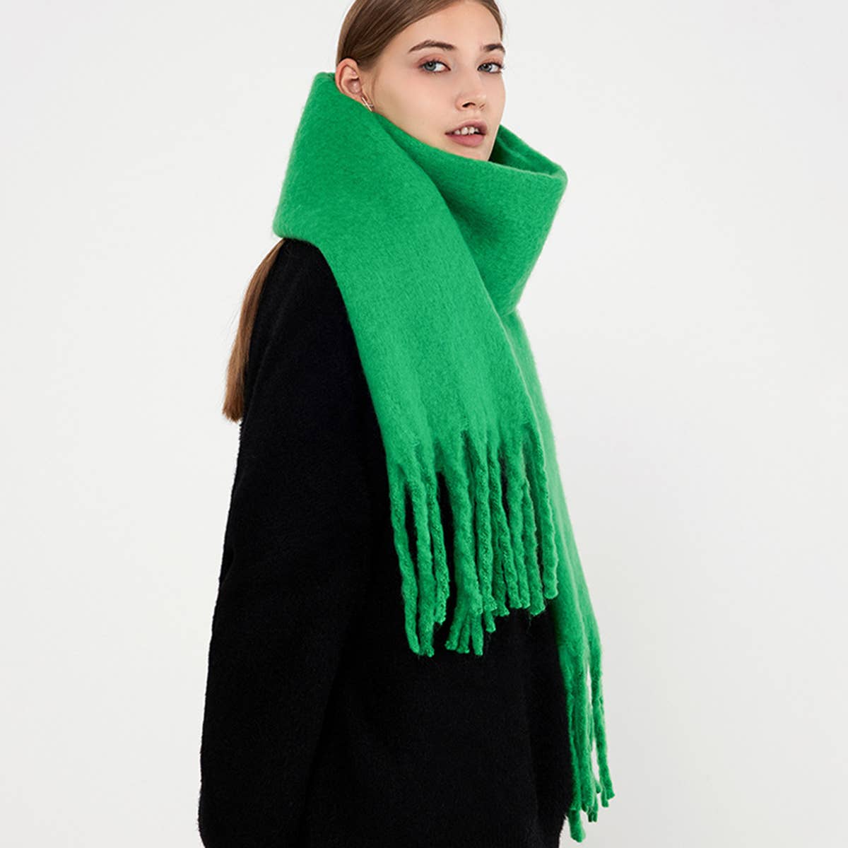 Rust Soft Mohair Feel Scarf