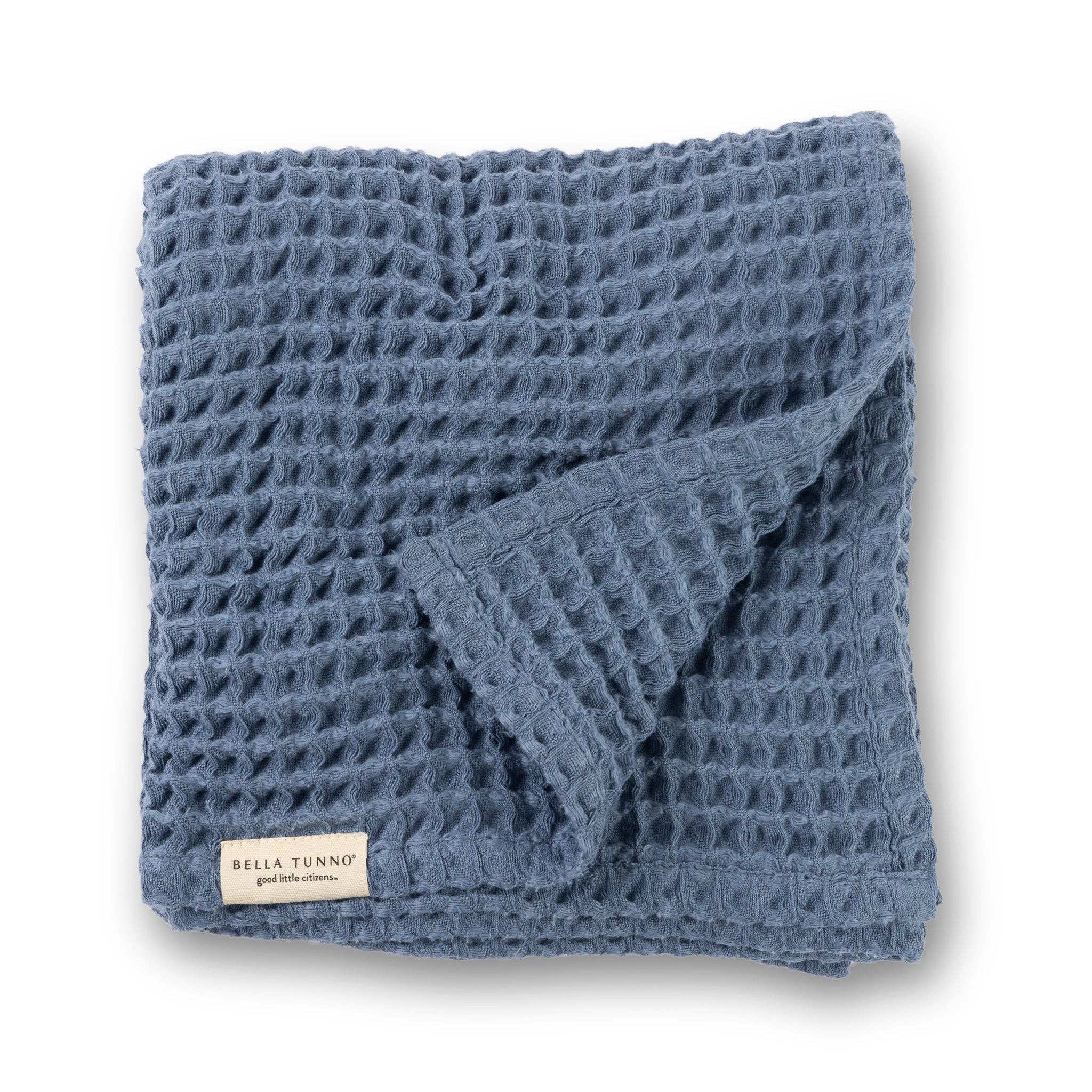 Waffle Baby Blanket Rain - Blue