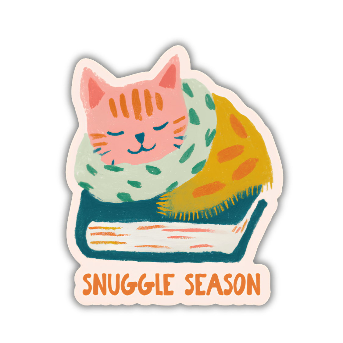 Snuggle Season Cat Sticker