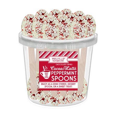Peppermint White Chocolate-Dipped Spoons