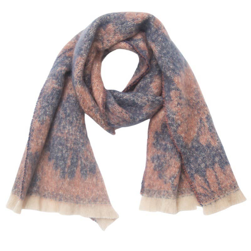 Grey Floral Print Scarf