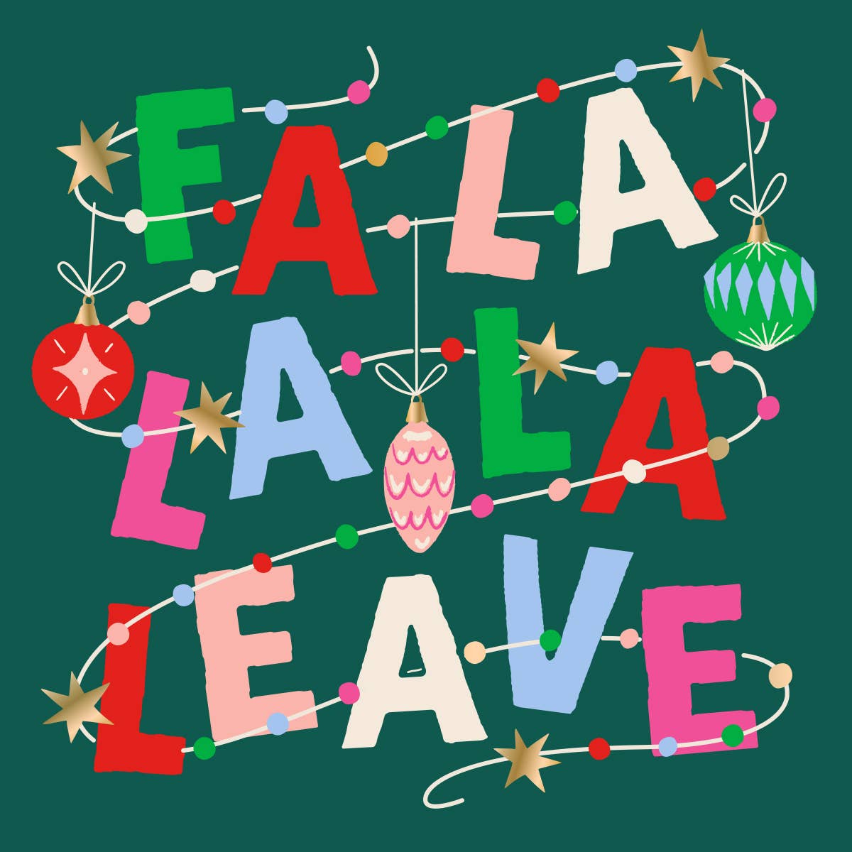 Fa La La La Leave Holiday Cocktail Napkins