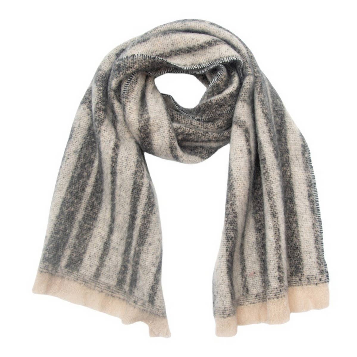Grey Geometric Loop Scarf