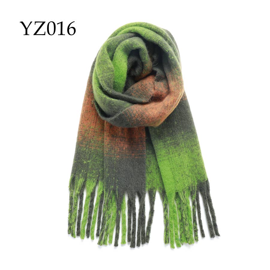 Navy Plaid Blanket Scarf