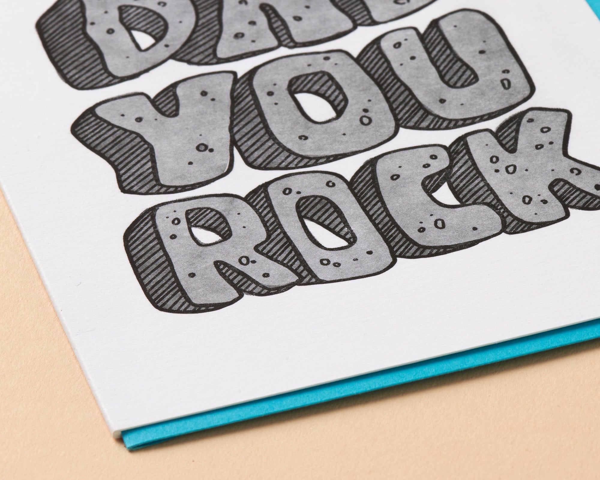Dad You Rock Birthday Letterpress Greeting Card - Father's Day