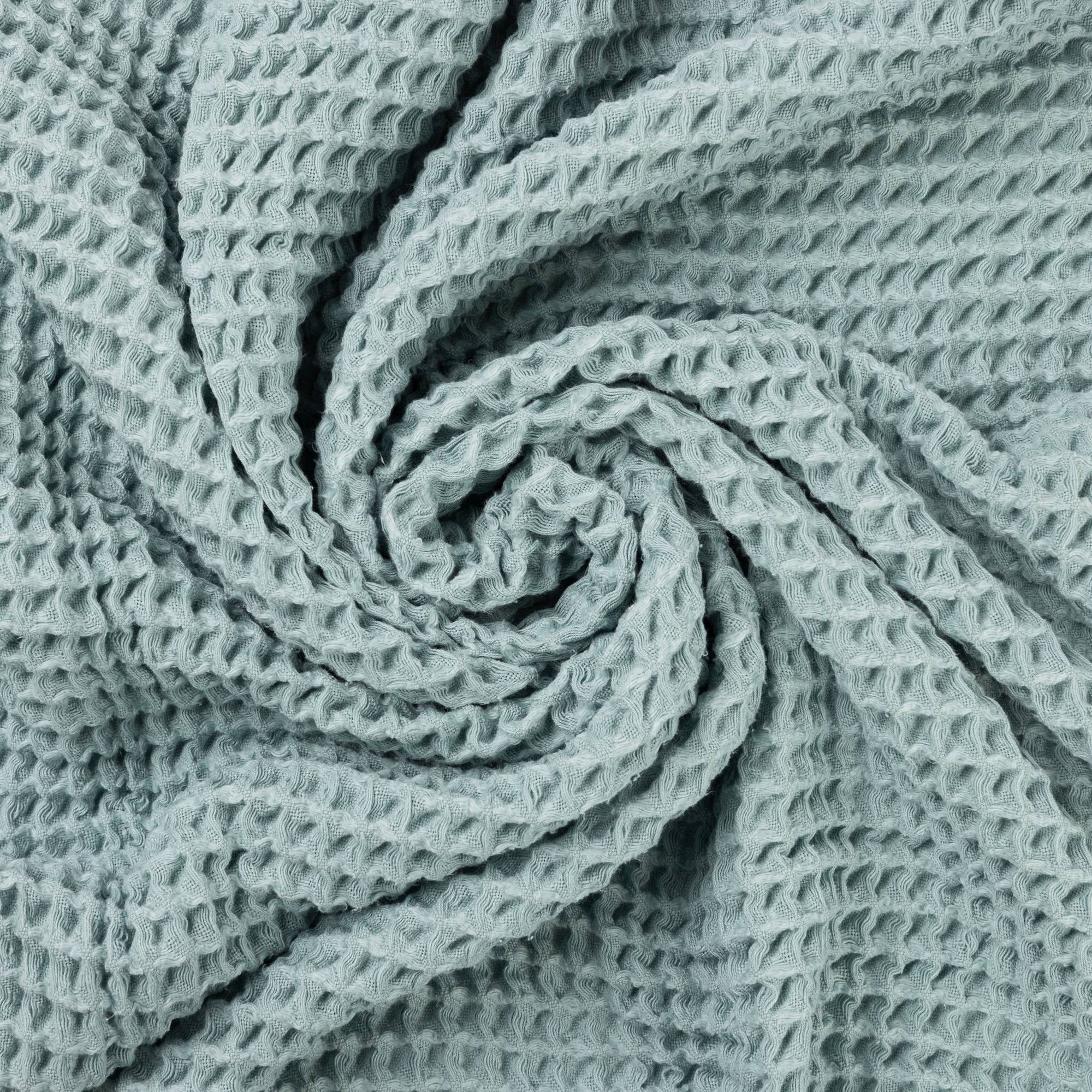 Waffle Baby Blanket Fog - Blue