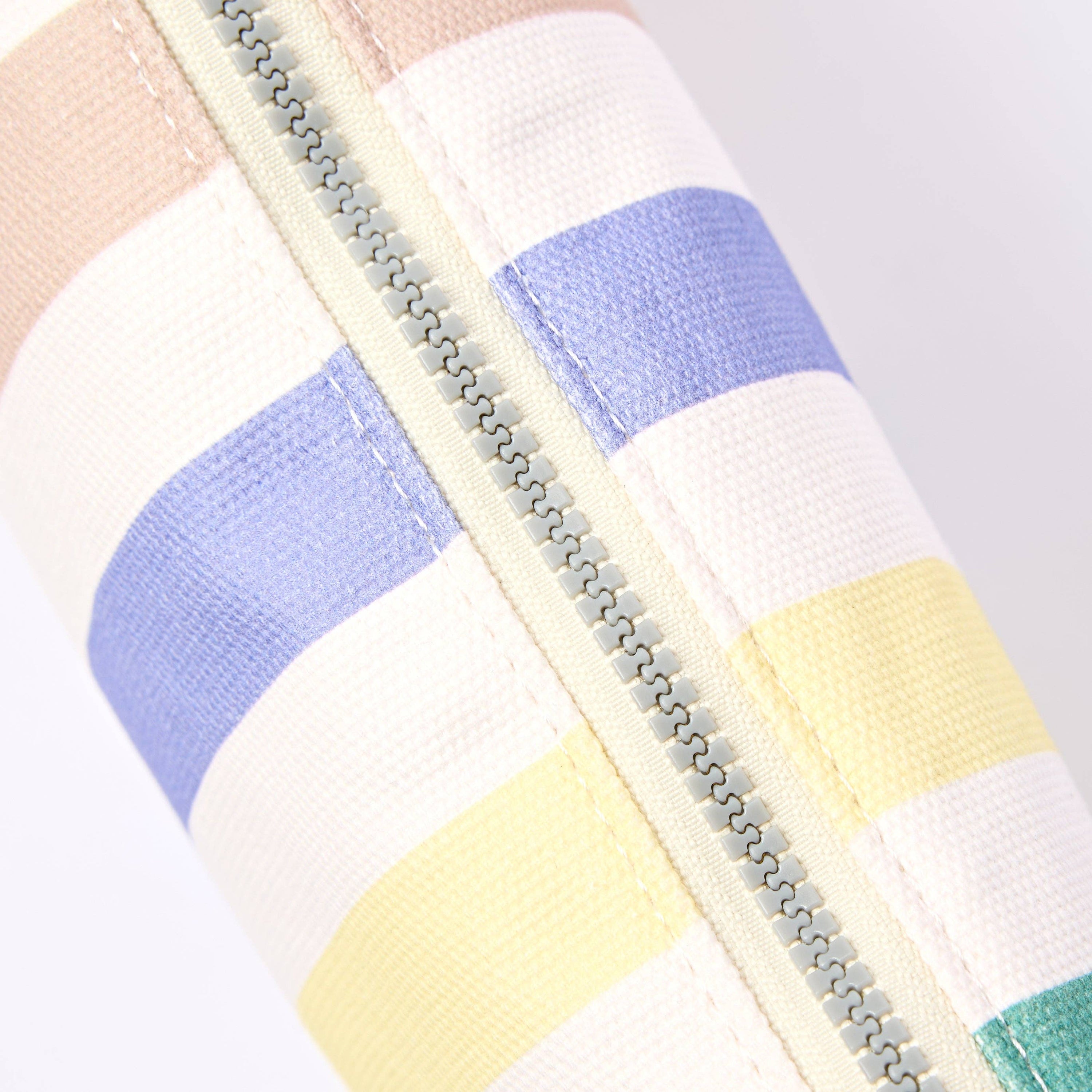 Maida Vale Medium Pouch in Pastel Multi Stripe Cotton Canvas
