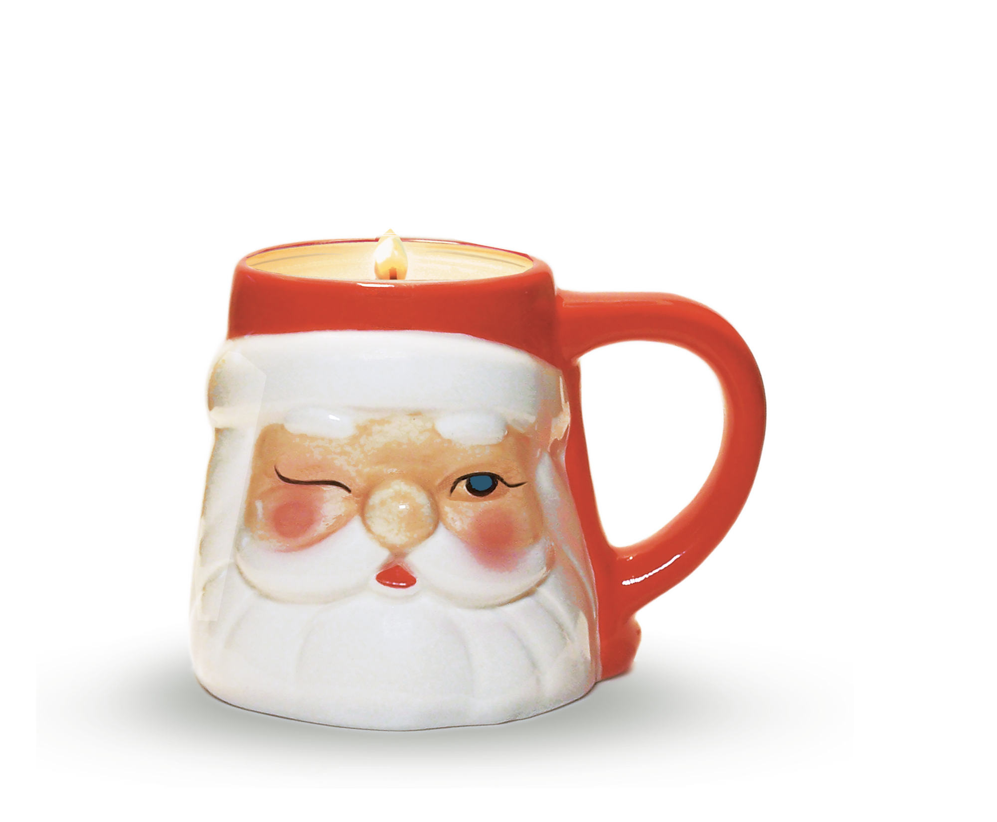 Winking Santa Mug Small Candle