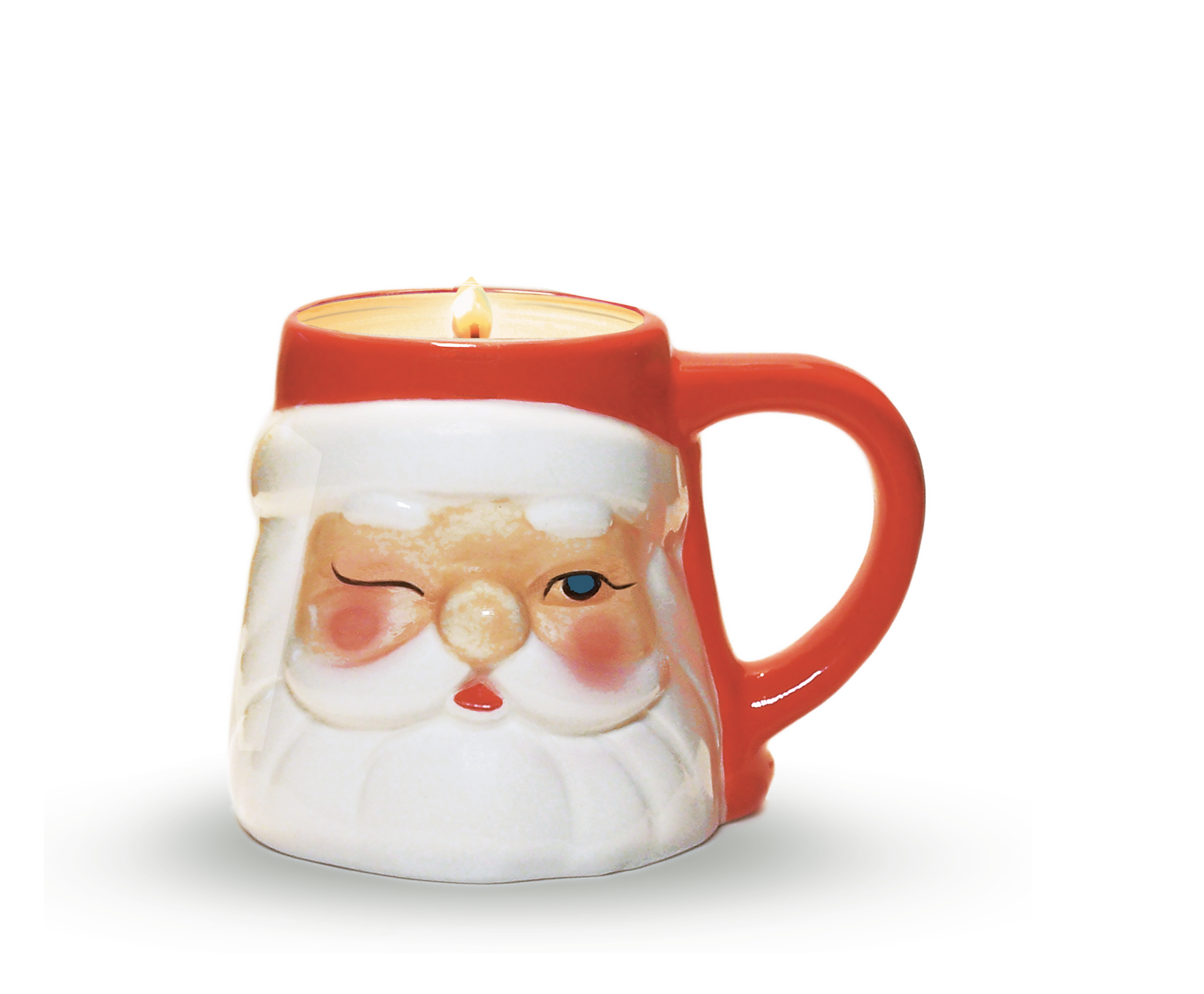 Winking Santa Mug Small Candle