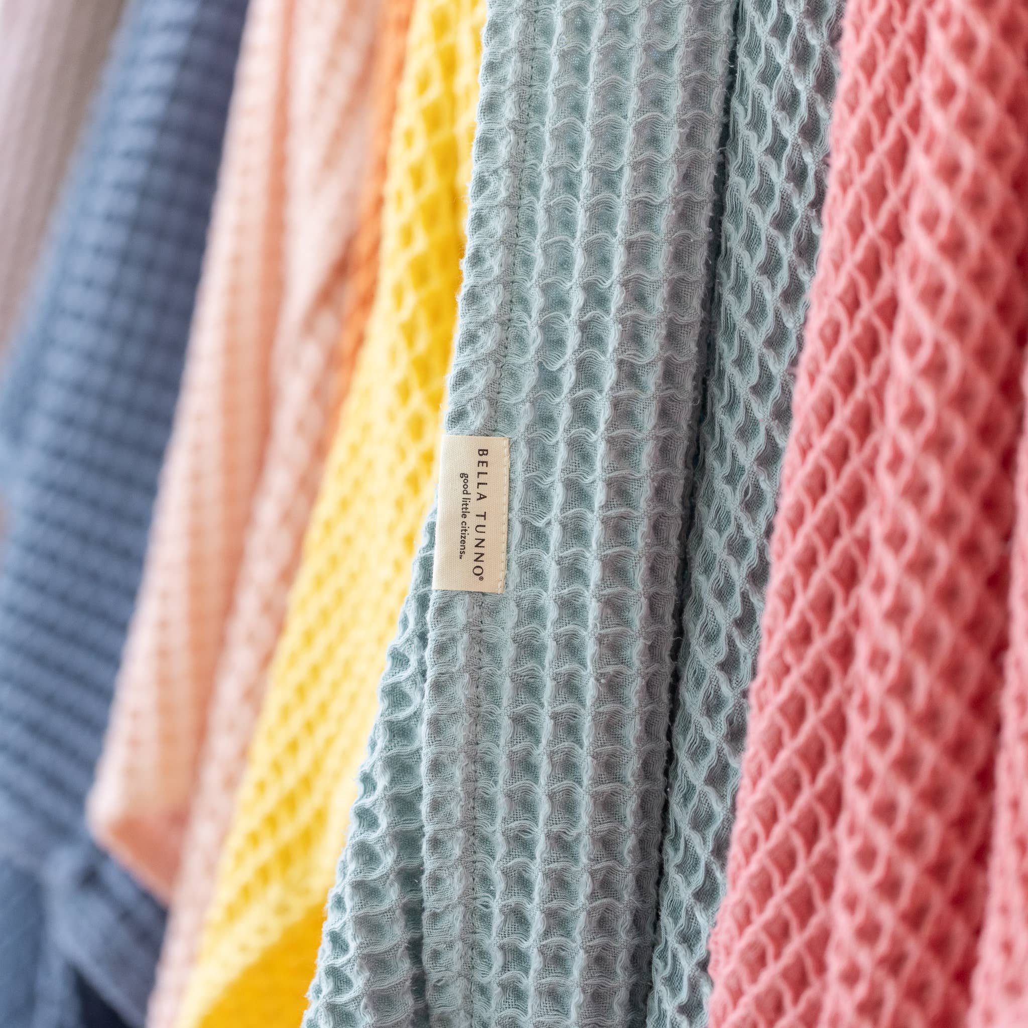 Waffle Baby Blanket Fog - Blue