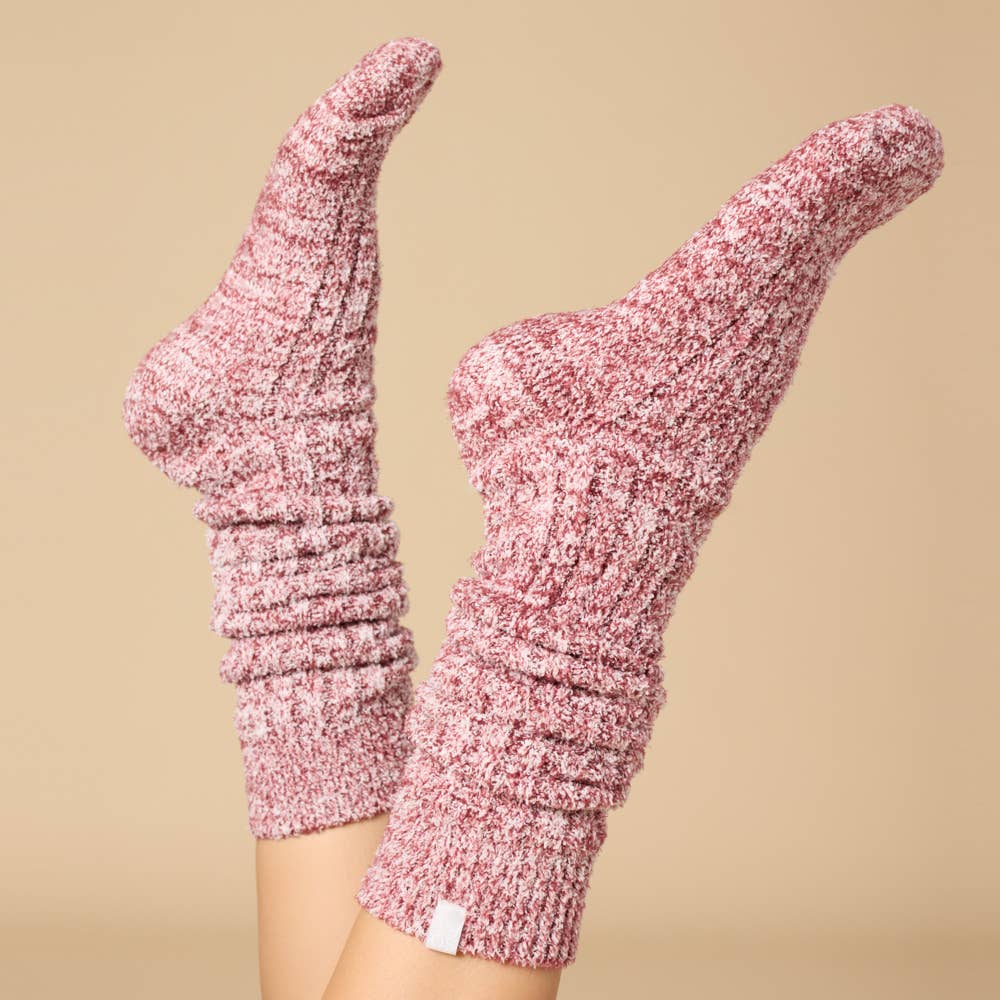 Women's Heather Black Slouchy Marshmallow Socks